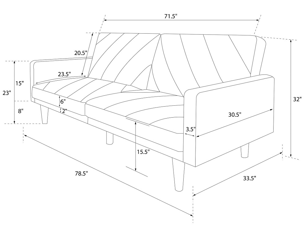 Paxson Sofa Bed - 2 Seater - Linen Fabric - 2110029UK