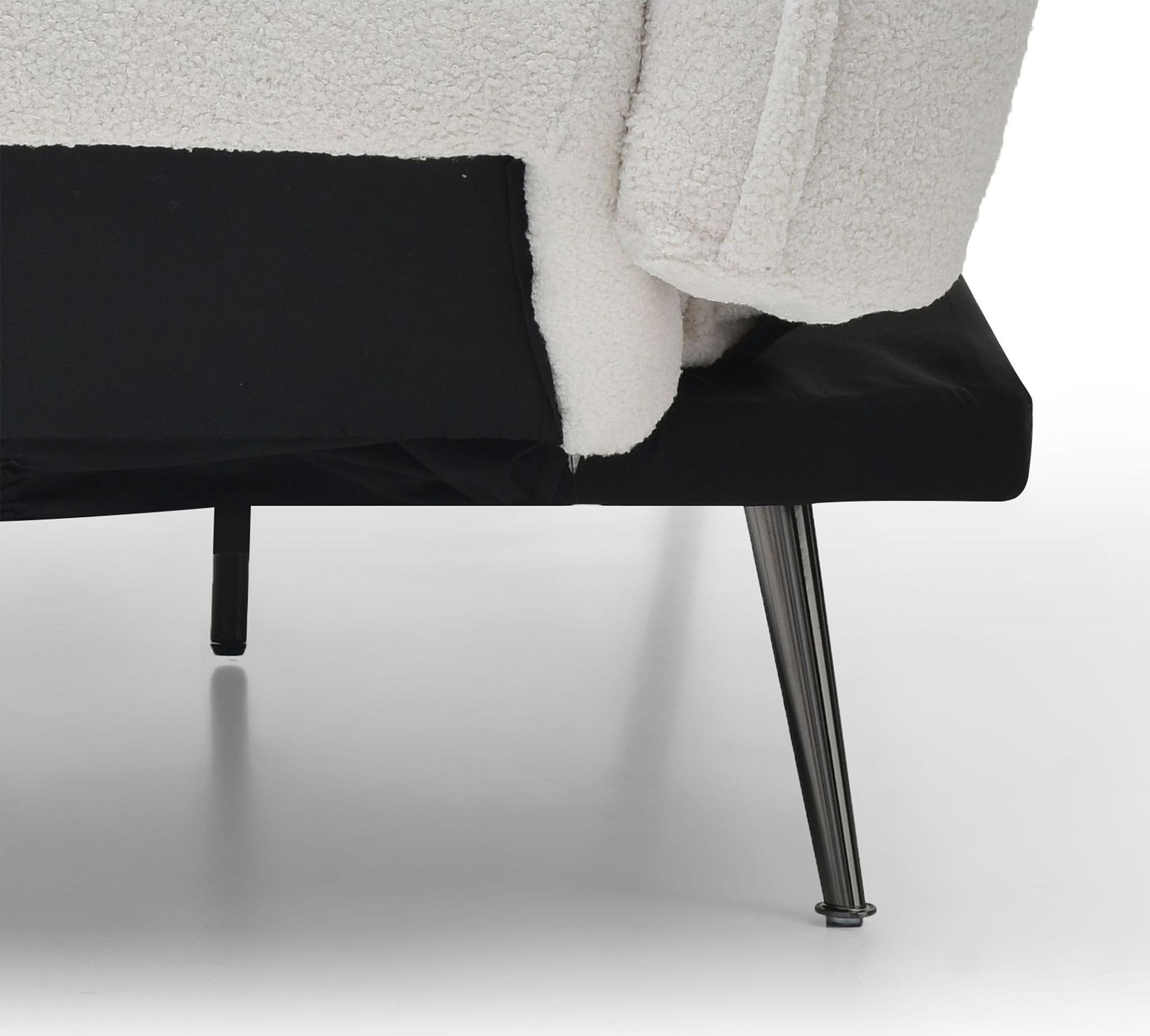 Regis Cream Fabric Click Clack Sofa Bed - 3 Seater