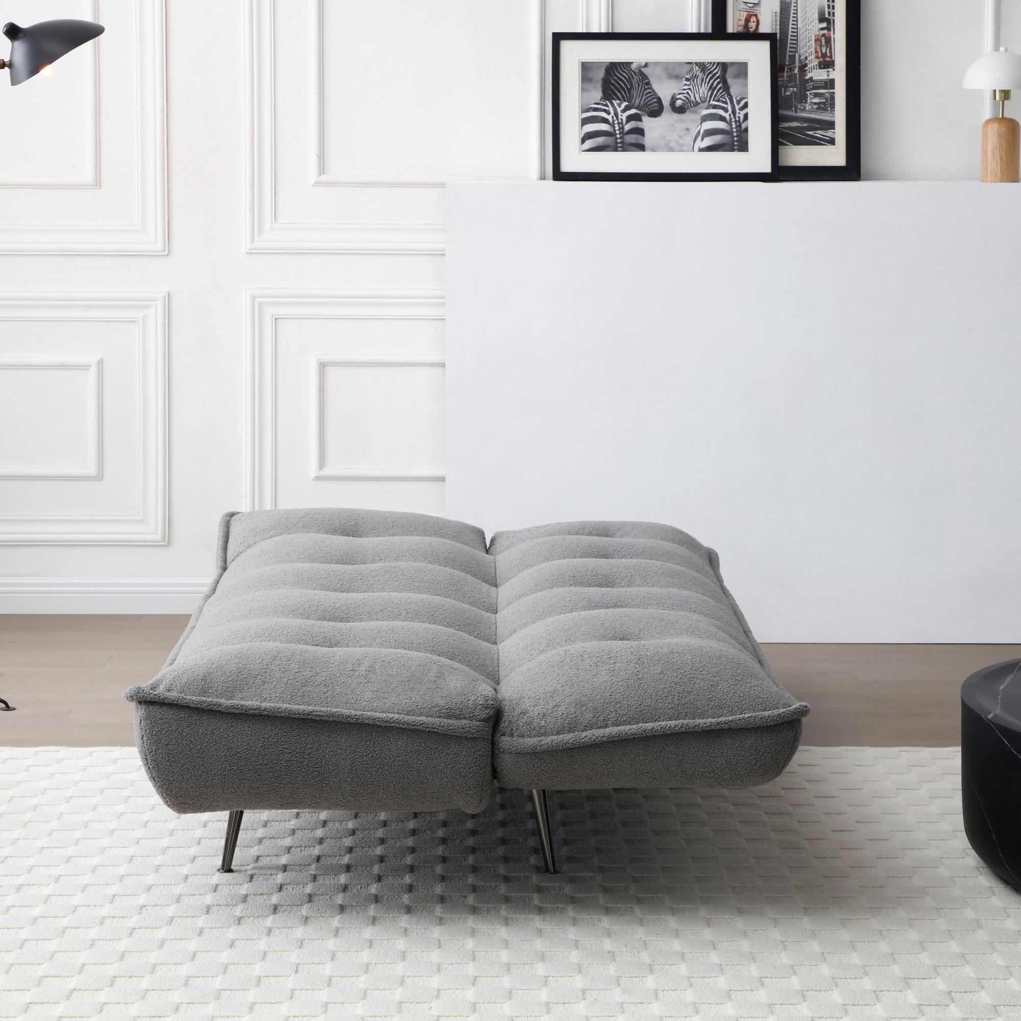 Regis Grey Fabric Click Clack Sofa Bed - 3 Seater