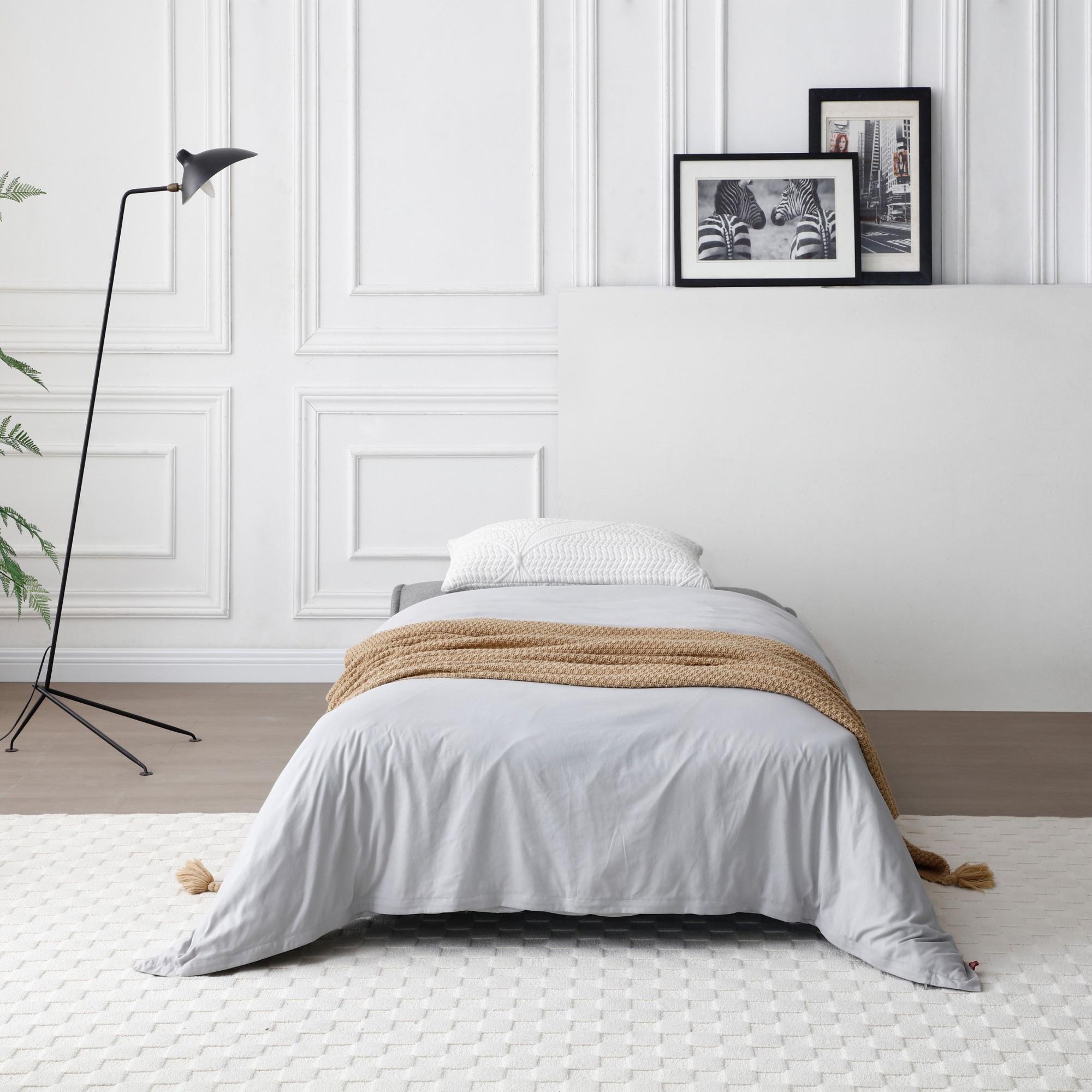 Regis Grey Fabric Click Clack Sofa Bed - 3 Seater