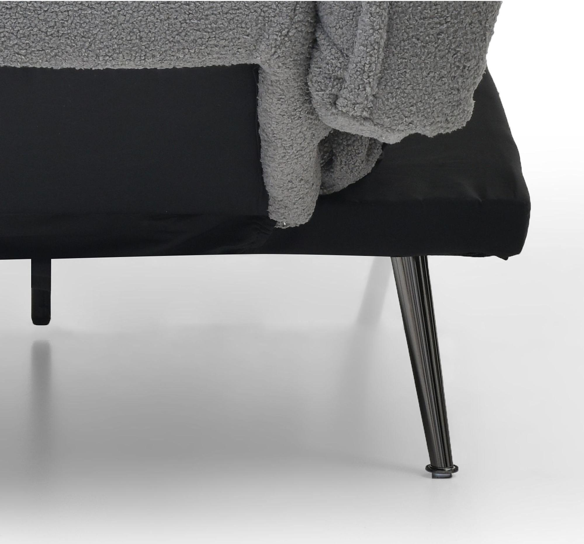 Regis Grey Fabric Click Clack Sofa Bed - 3 Seater