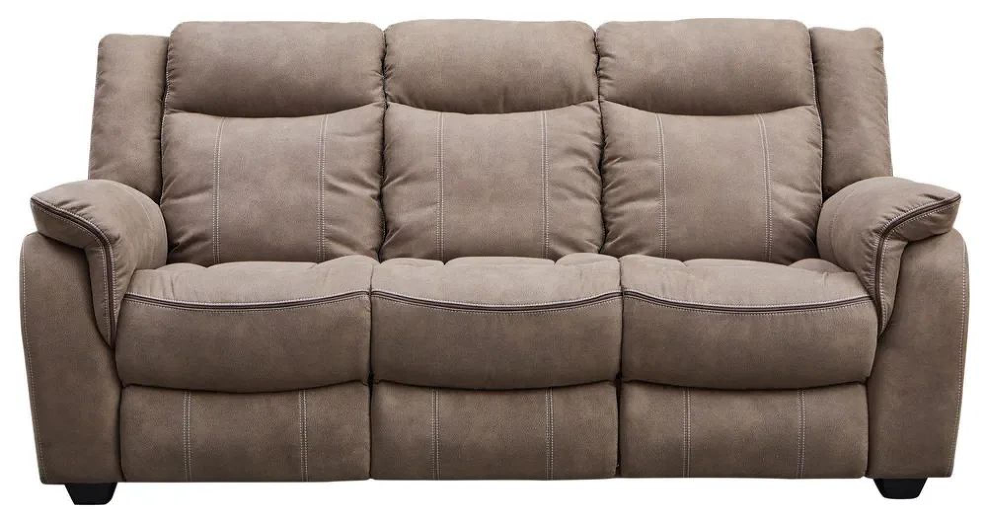 Seville Sofa - 3 Seater - Brown Fabric