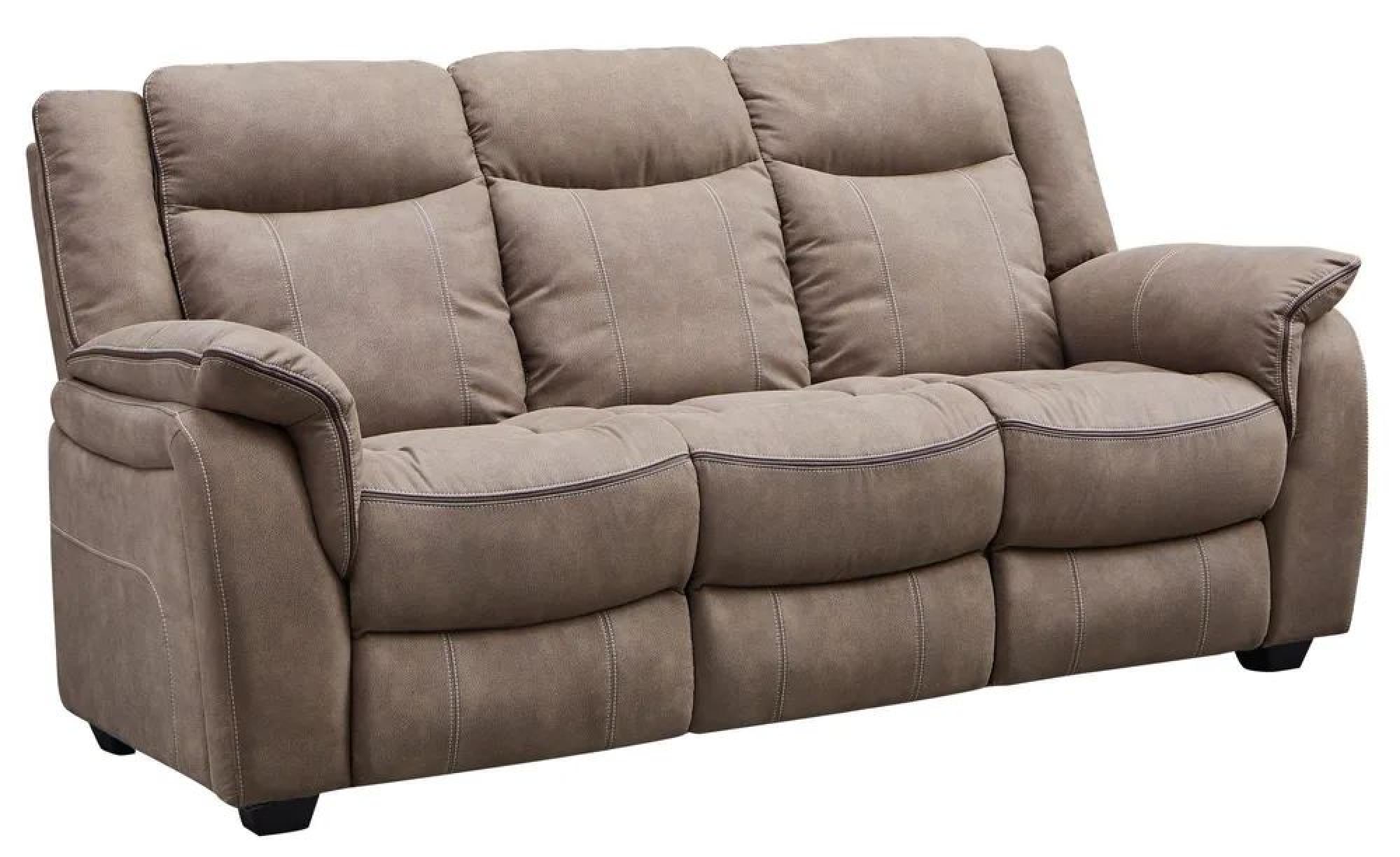 Seville Sofa - 3 Seater - Brown Fabric