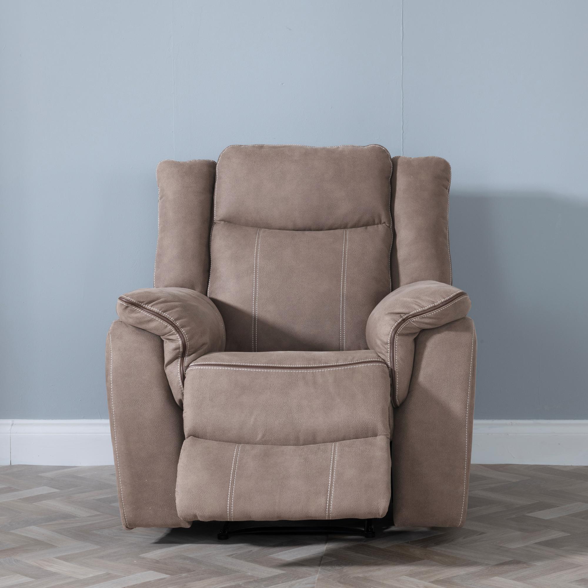 Seville Recliner Armchair - Brown Fabric