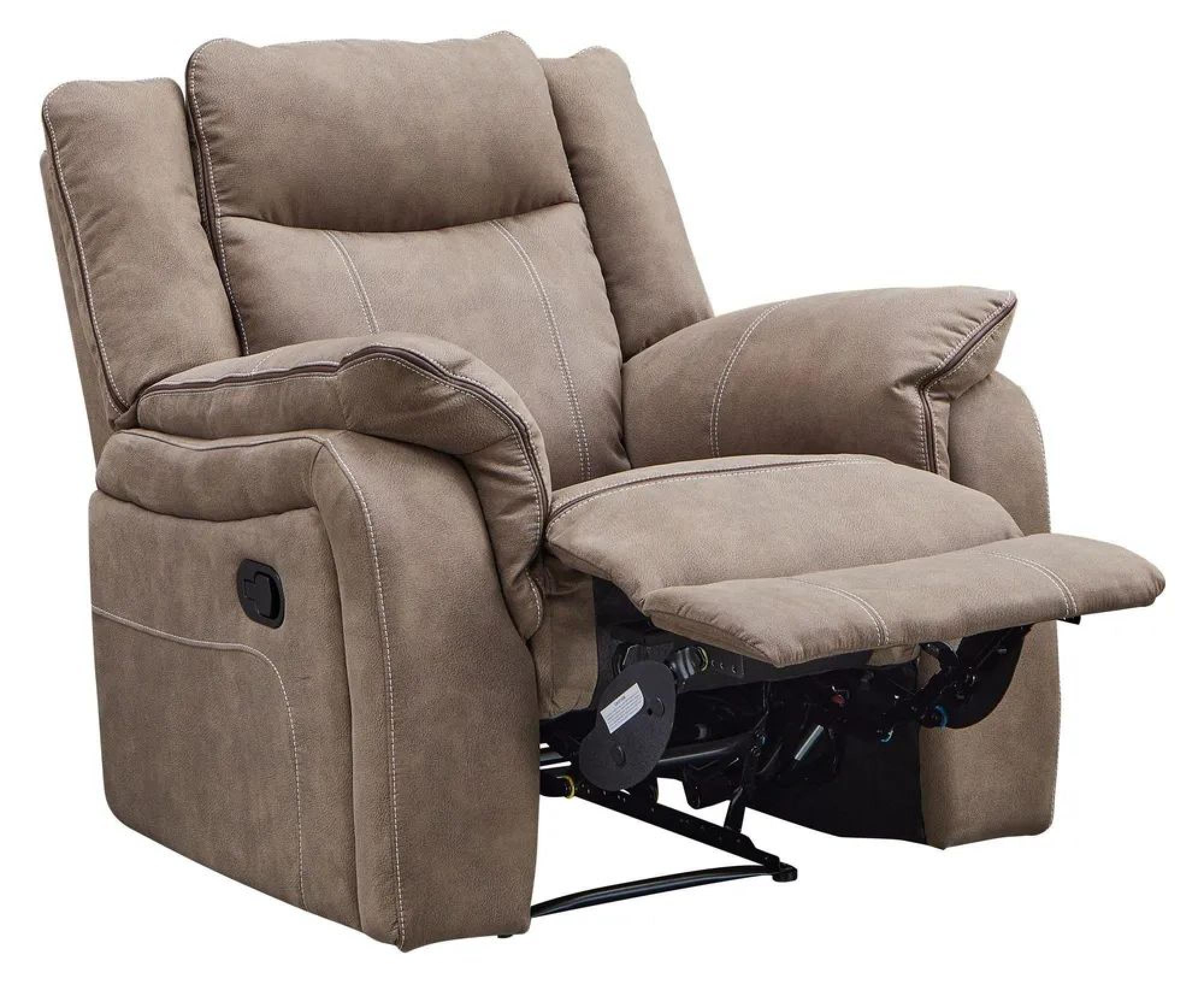 Seville Recliner Armchair - Brown Fabric