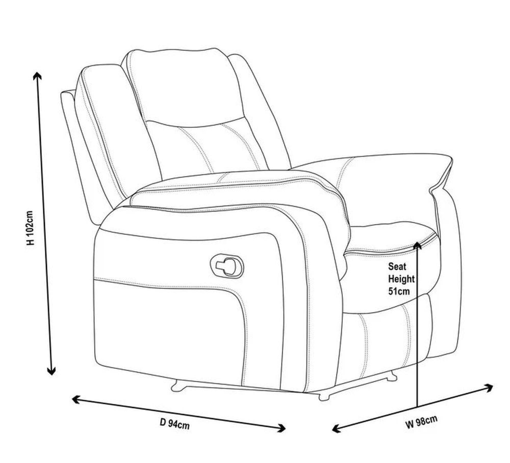 Seville Recliner Armchair - Brown Fabric