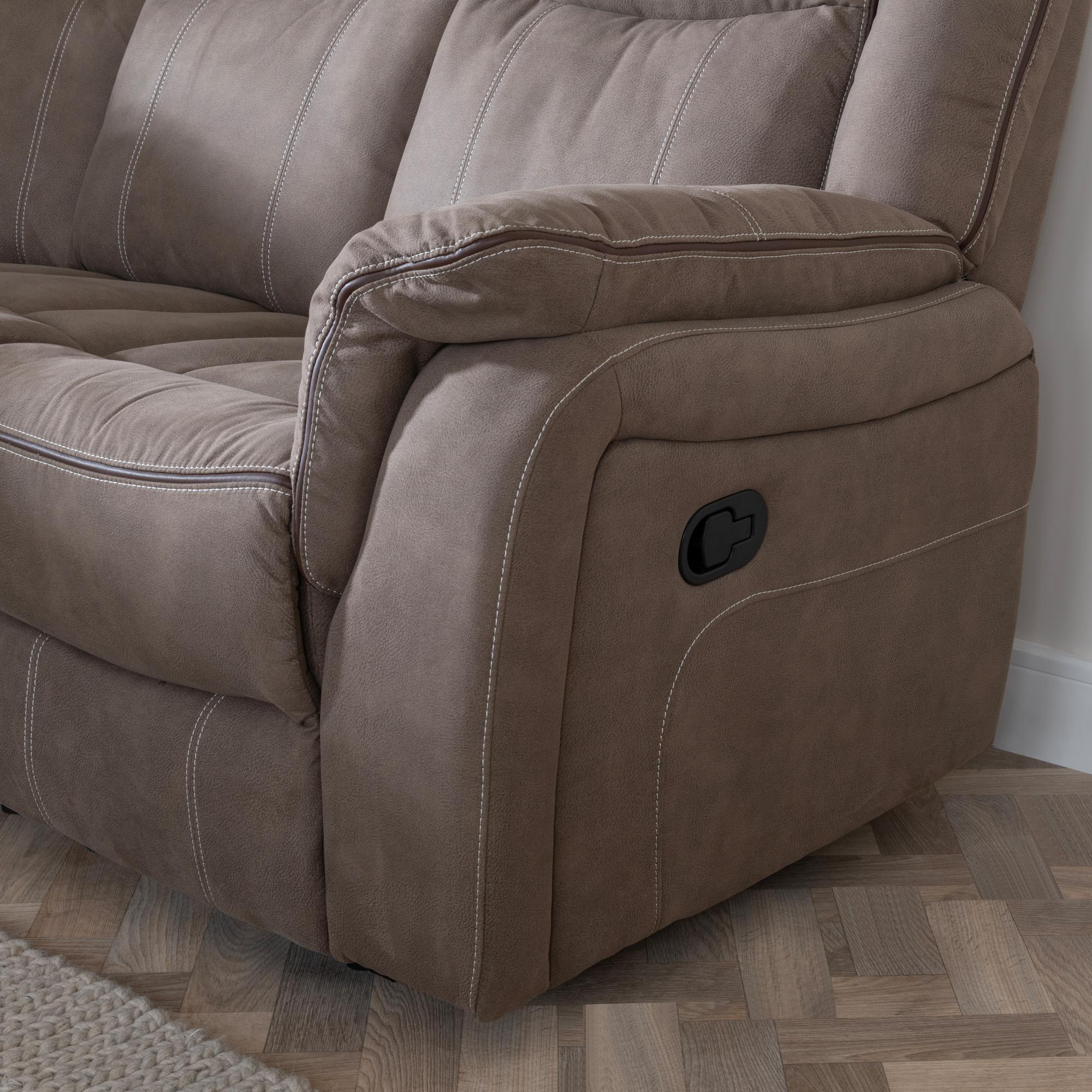 Seville Recliner Corner Sofa - Brown Fabric