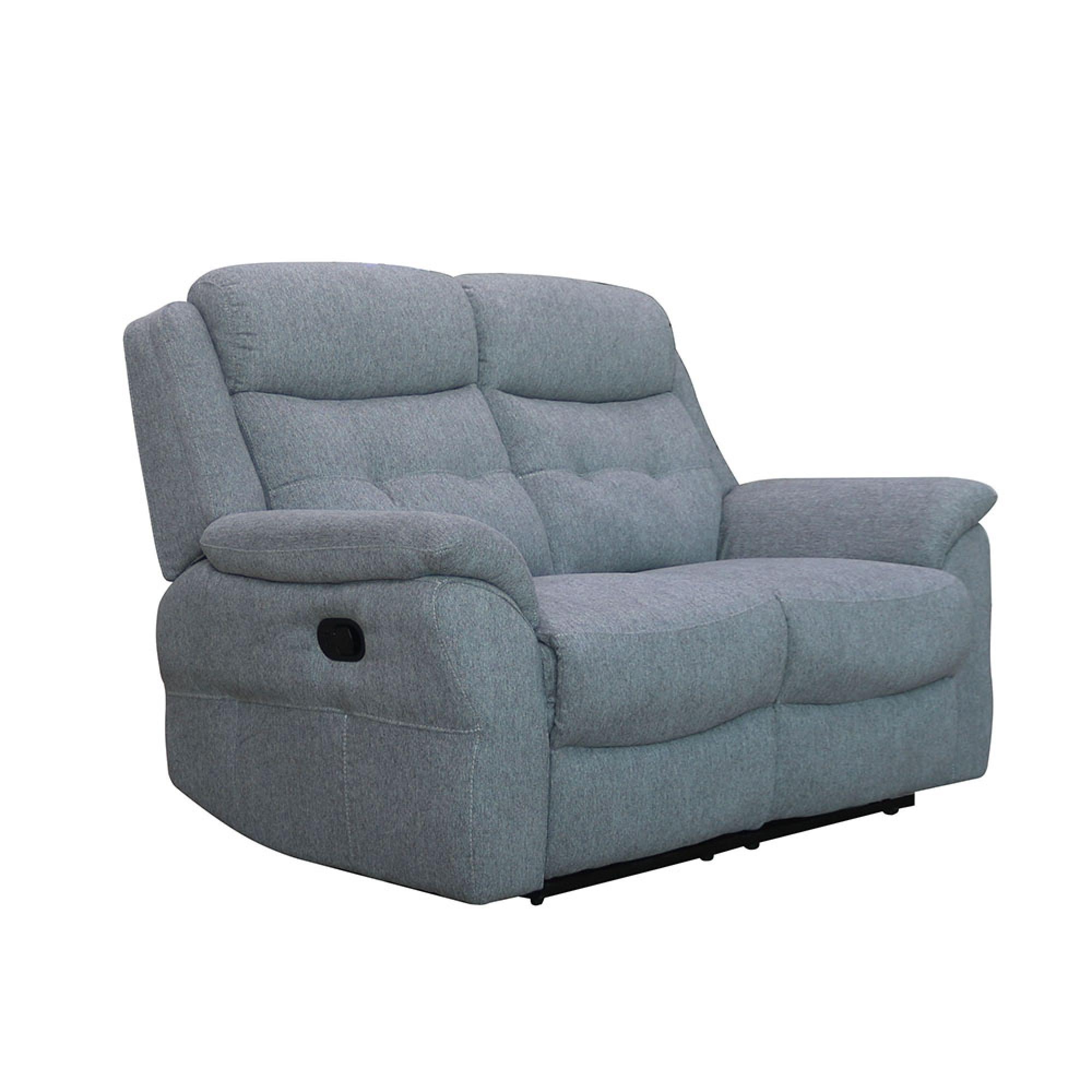 Shelby Recliner Sofa - 2 Seater - Grey Fabric