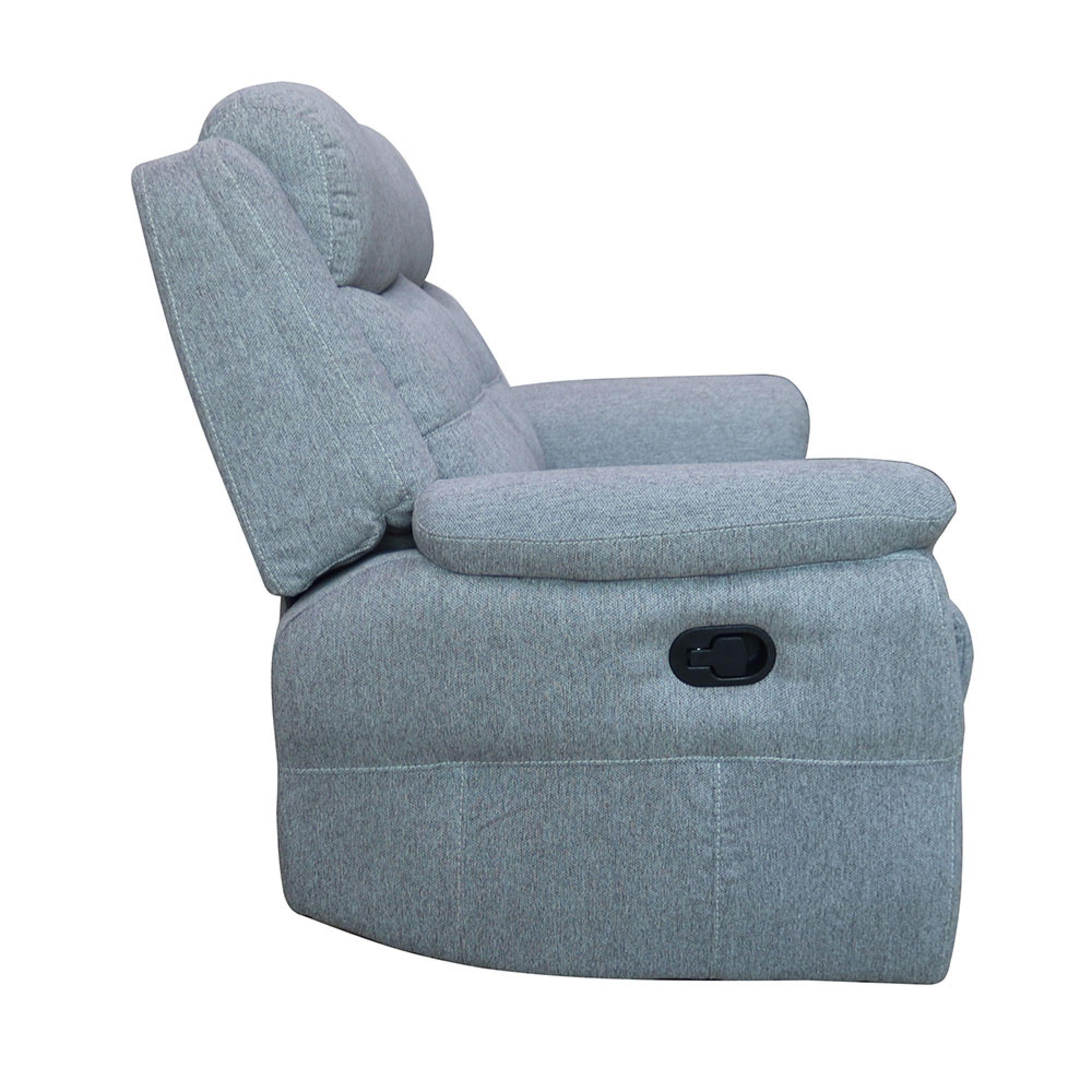 Shelby Recliner Sofa - 2 Seater - Grey Fabric