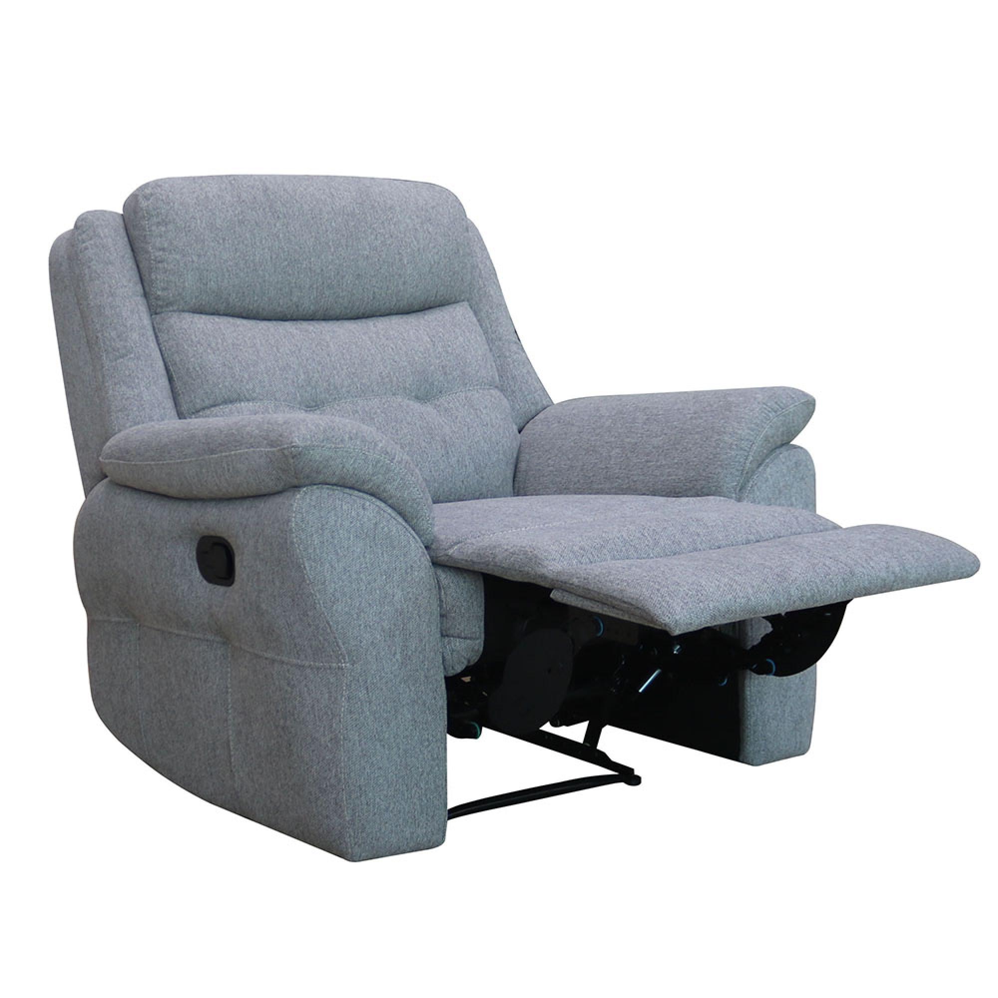 Shelby Recliner Sofa Set - 3+2+1 Seater - Grey Fabric