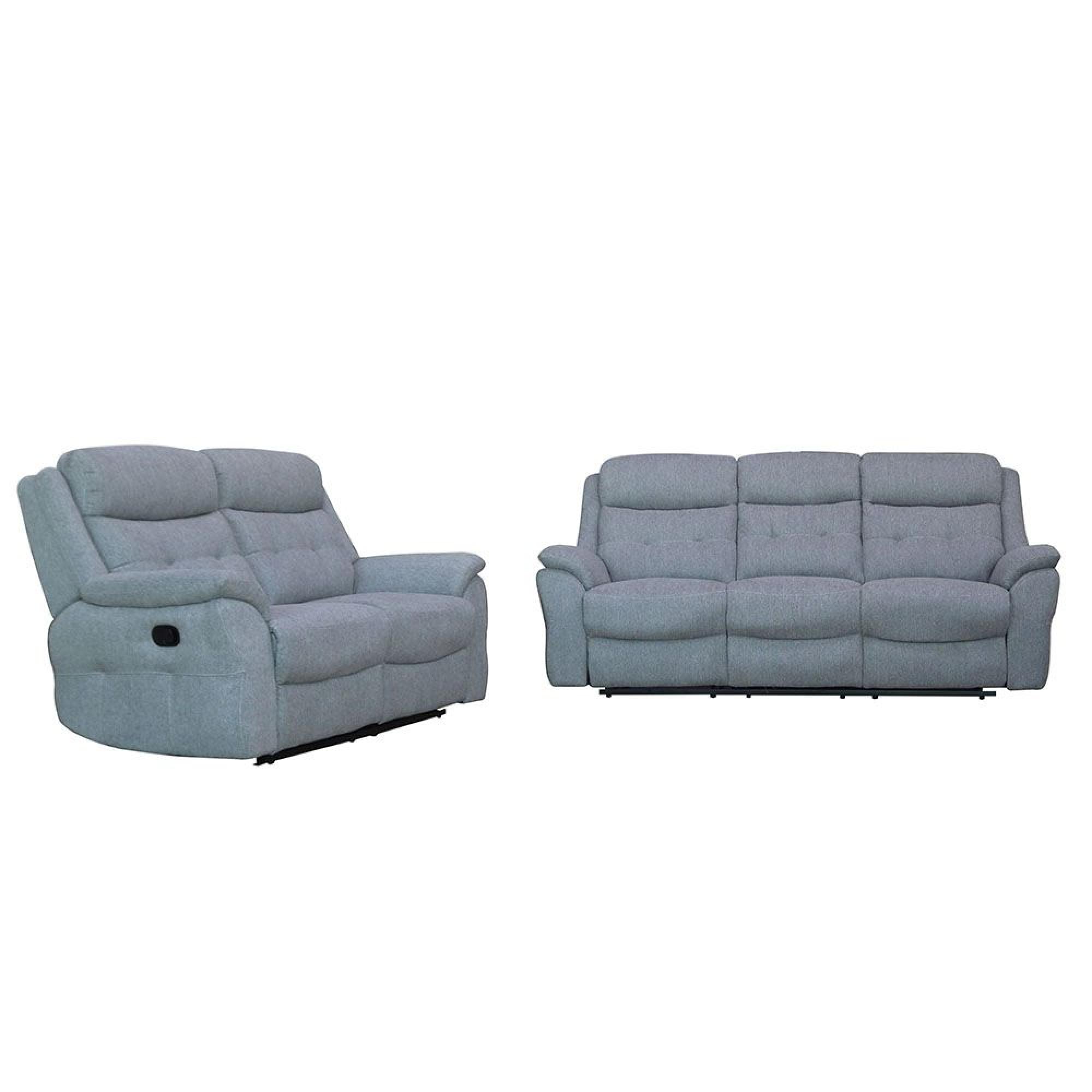 Shelby Recliner Sofa Set - 3+2 Seater - Grey Fabric