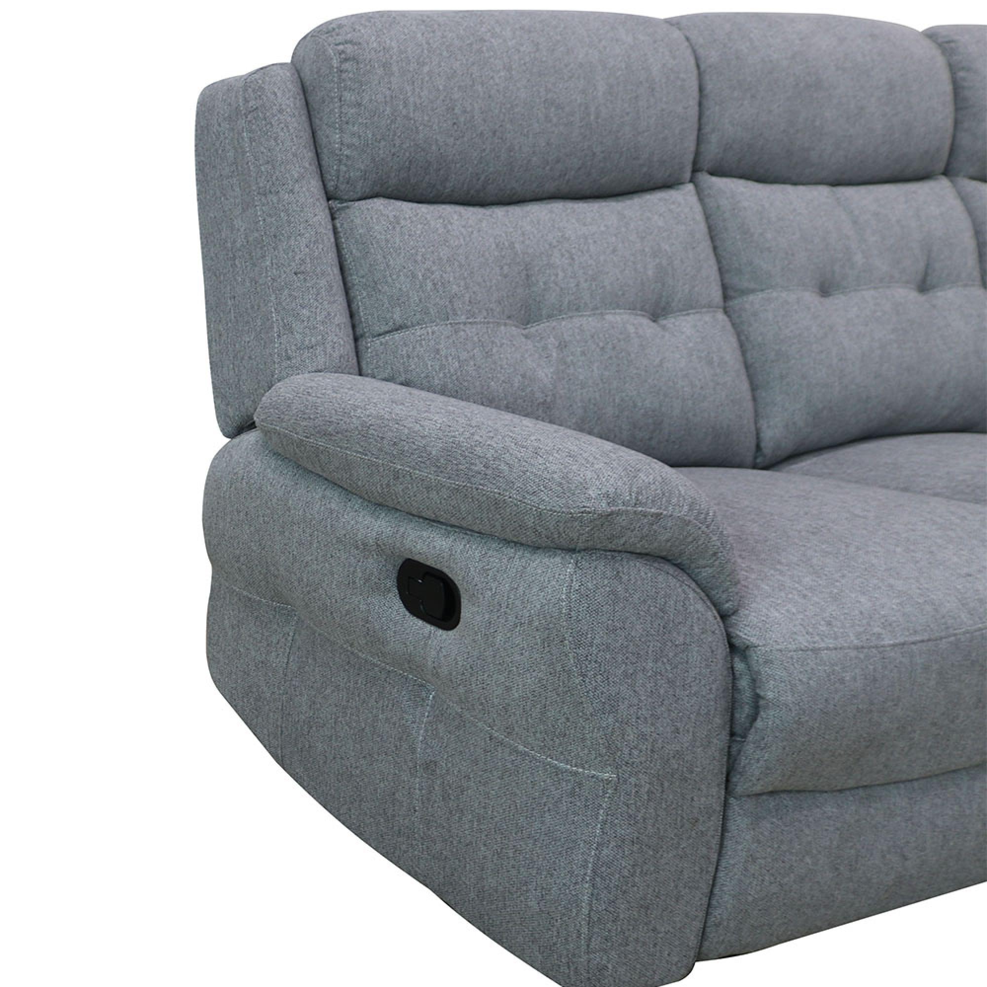 Shelby Recliner Sofa Set - 3+2 Seater - Grey Fabric