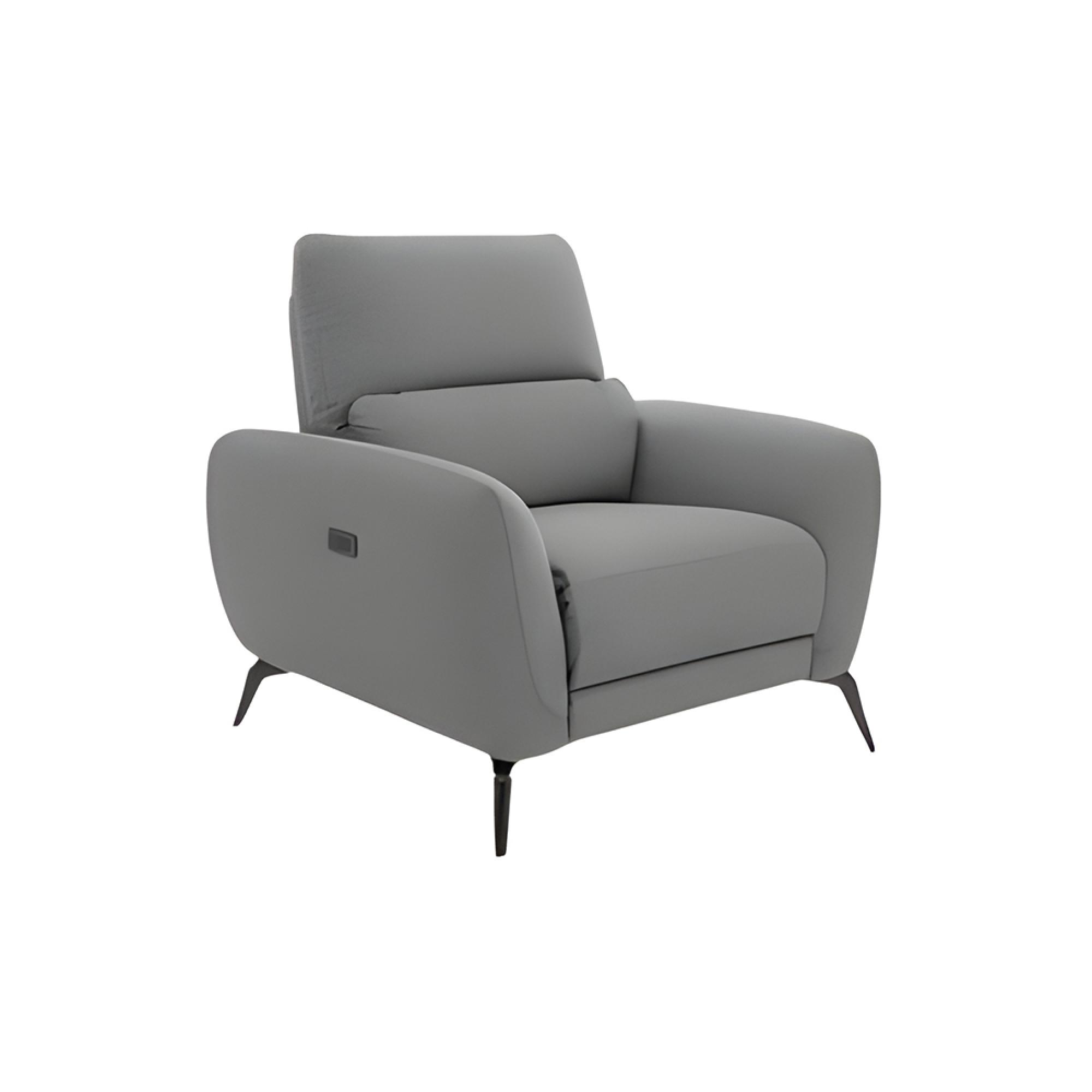 Sorrento Electric Recliner Armchair - Grey Fabric