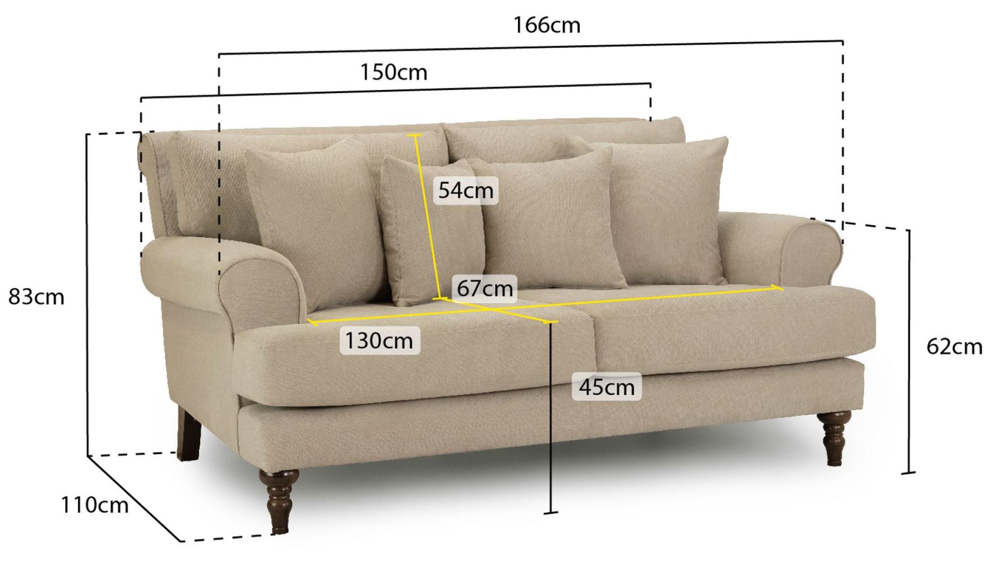 Summer Sofa - Beige Fabric - 2 Seater