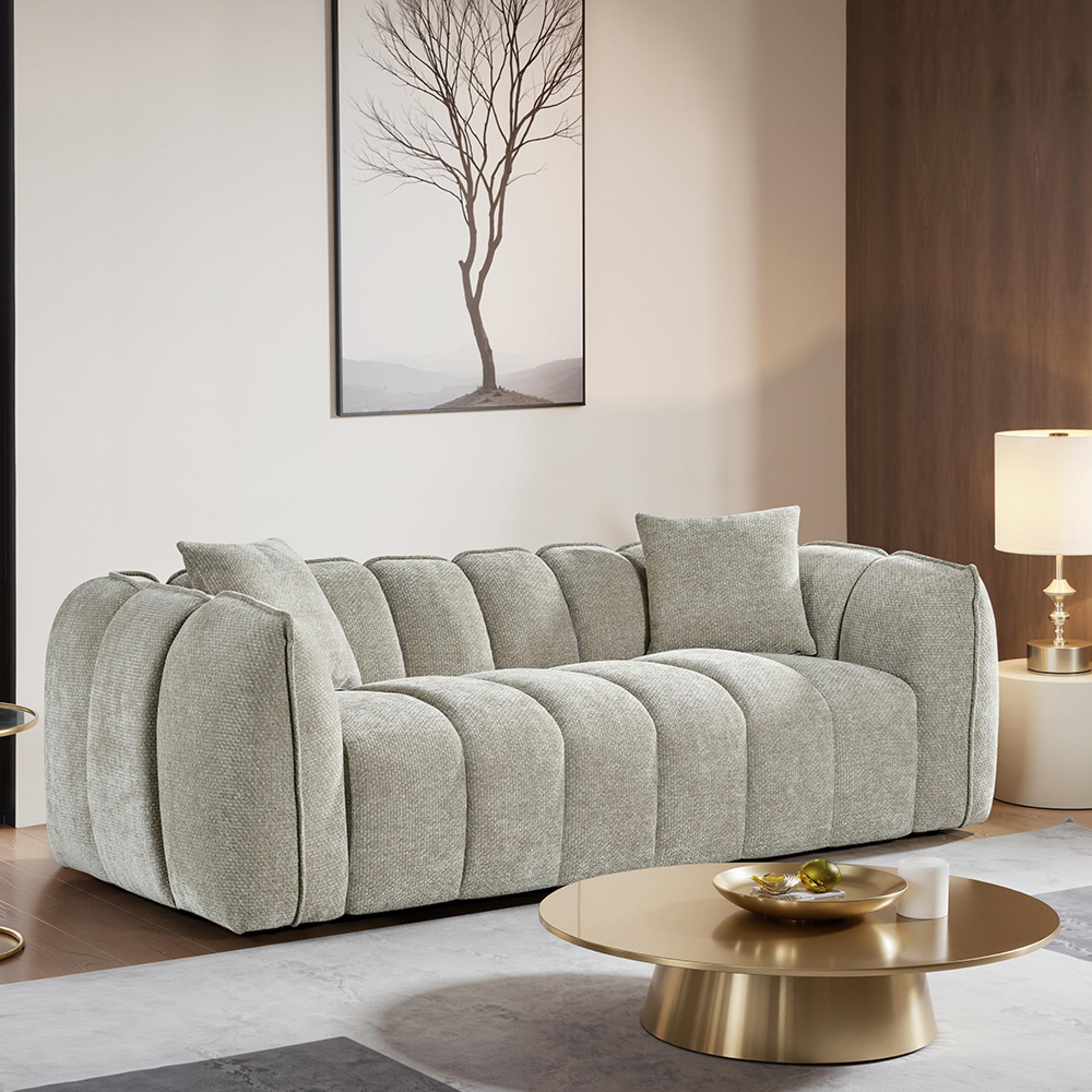 Venice Sofa - Beige Fabric - 3 Seater