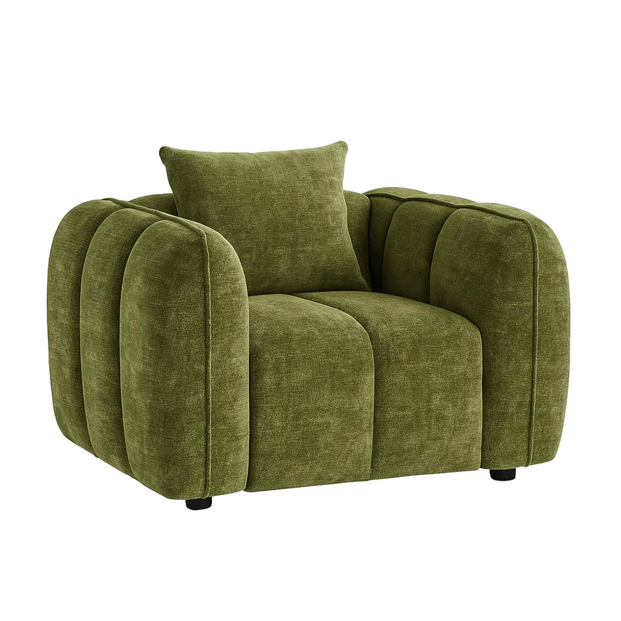 Venice Sofa Set - Green Fabric - 3+2+1 Seater