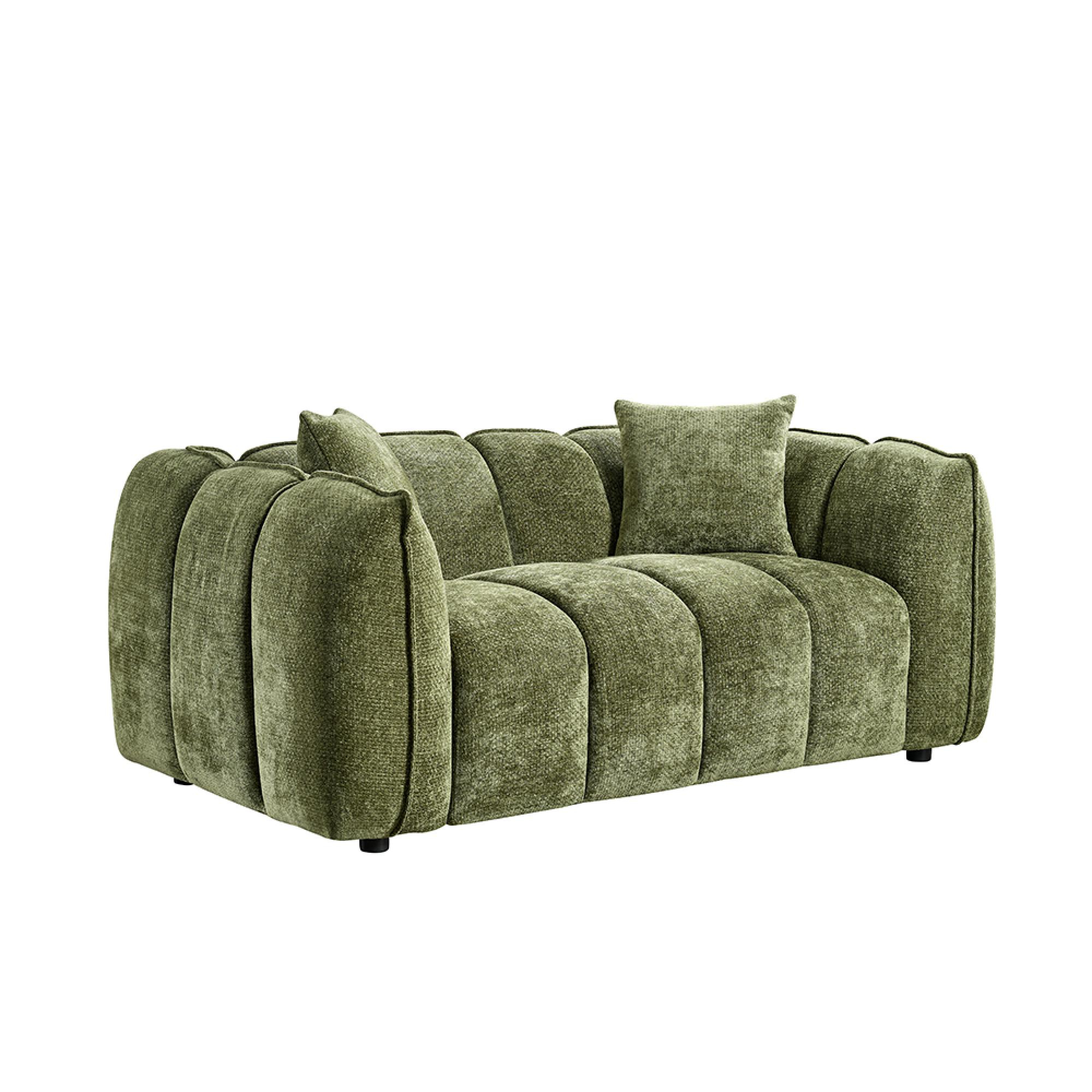 Venice Sofa Set - Green Fabric - 3+2 Seater