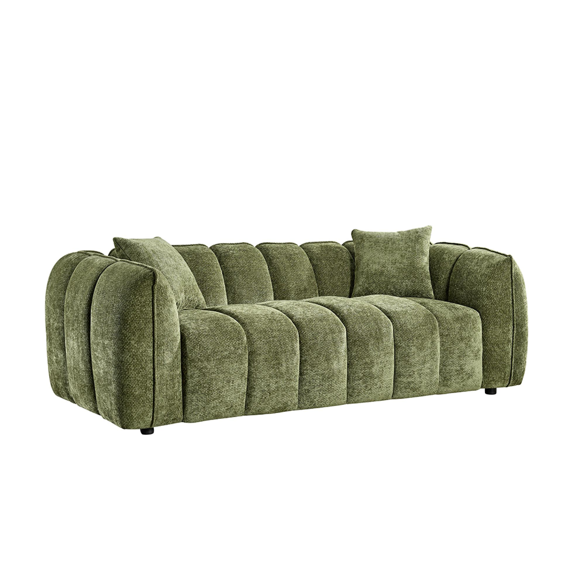 Venice Sofa Set - Green Fabric - 3+2 Seater