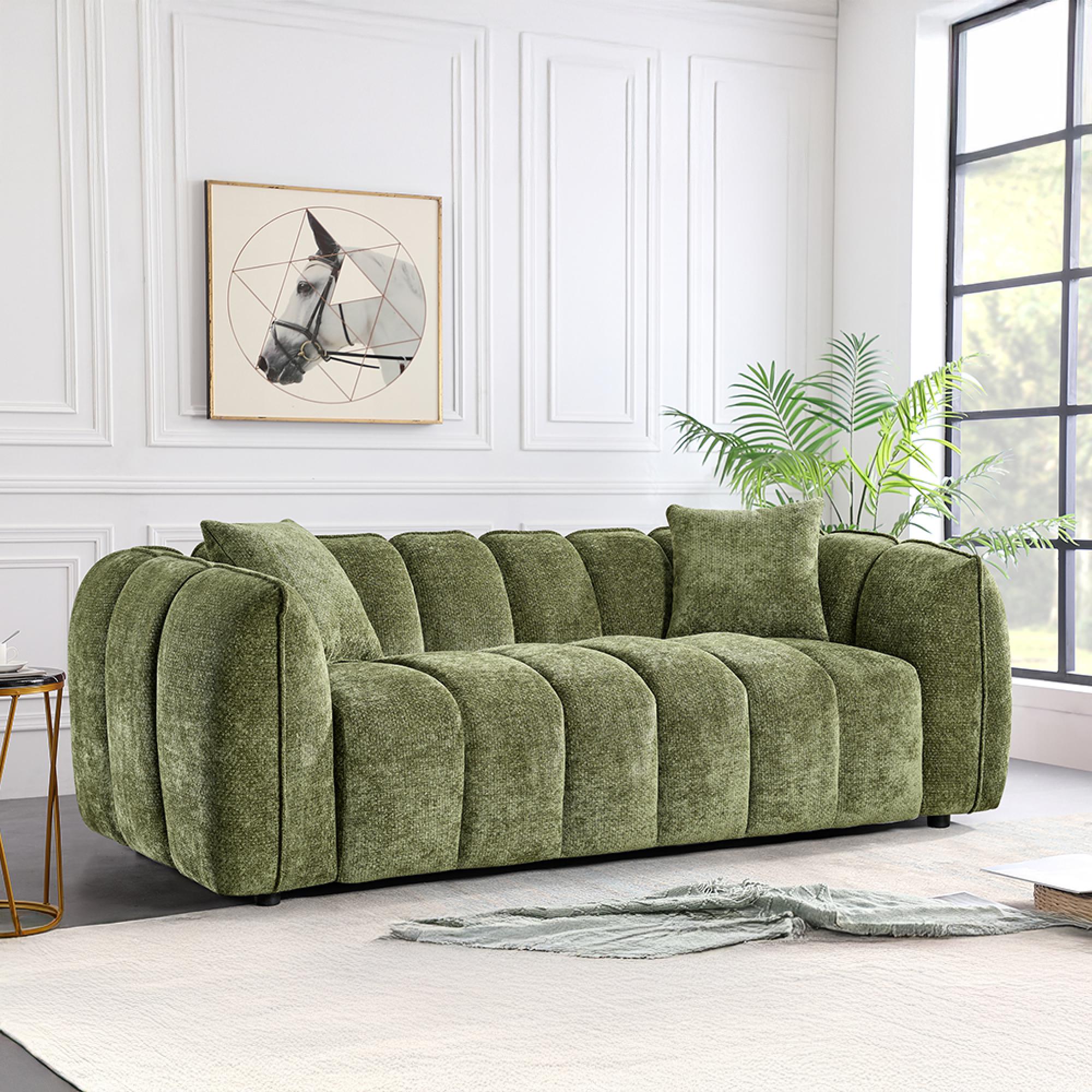 Venice Sofa - Green Fabric - 3 Seater