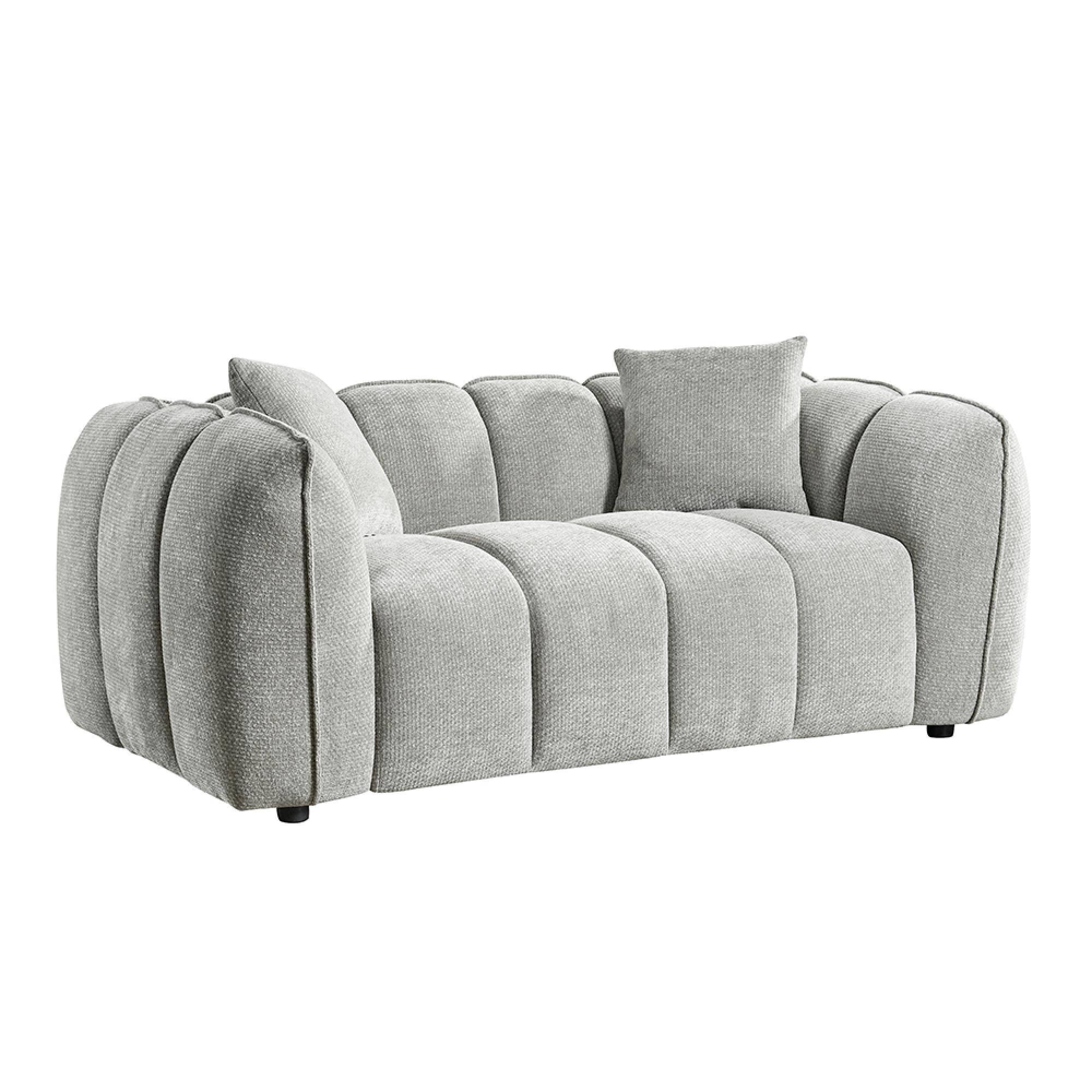 Venice Sofa Set - Grey Fabric - 3+2 Seater