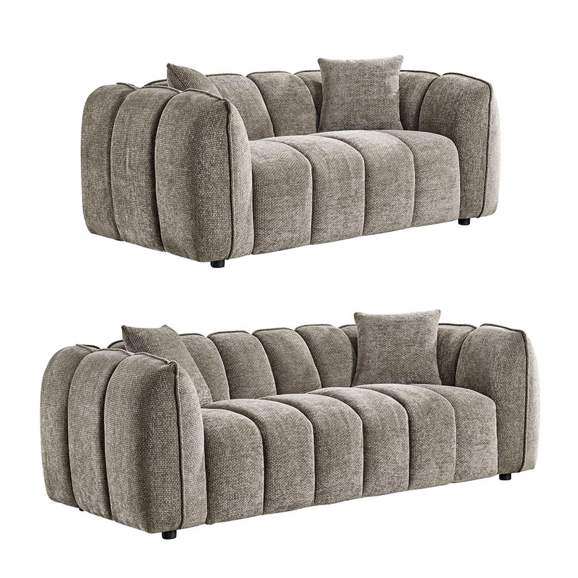 Venice Sofa Set - Mocha Fabric - 3+2 Seater