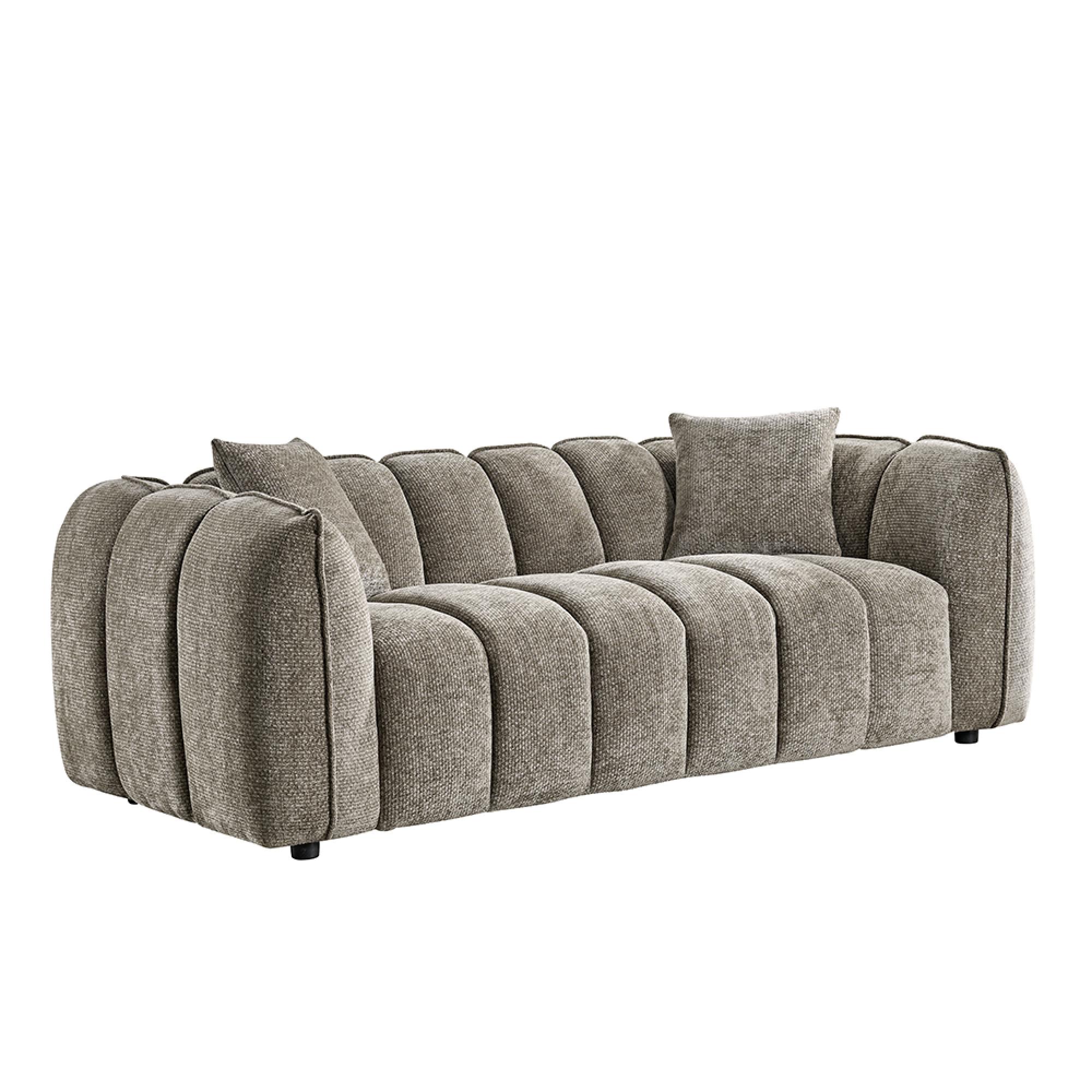 Venice Sofa - Mocha Fabric - 3 Seater
