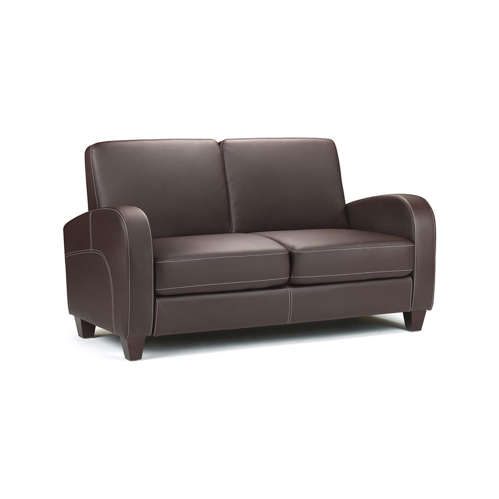 Vivo Brown Faux Leather Sofa - 2 Seater