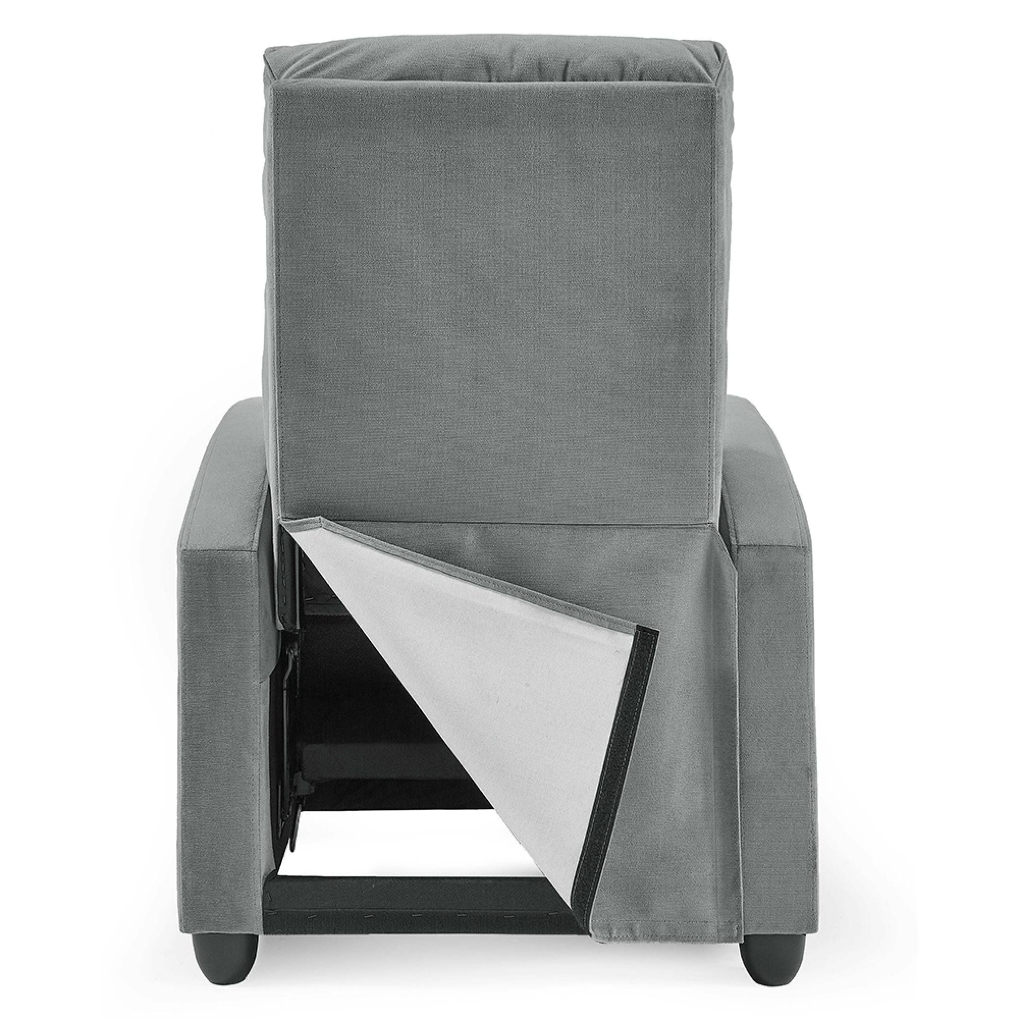 Vivo Recliner Armchair - Grey Chenille Fabric