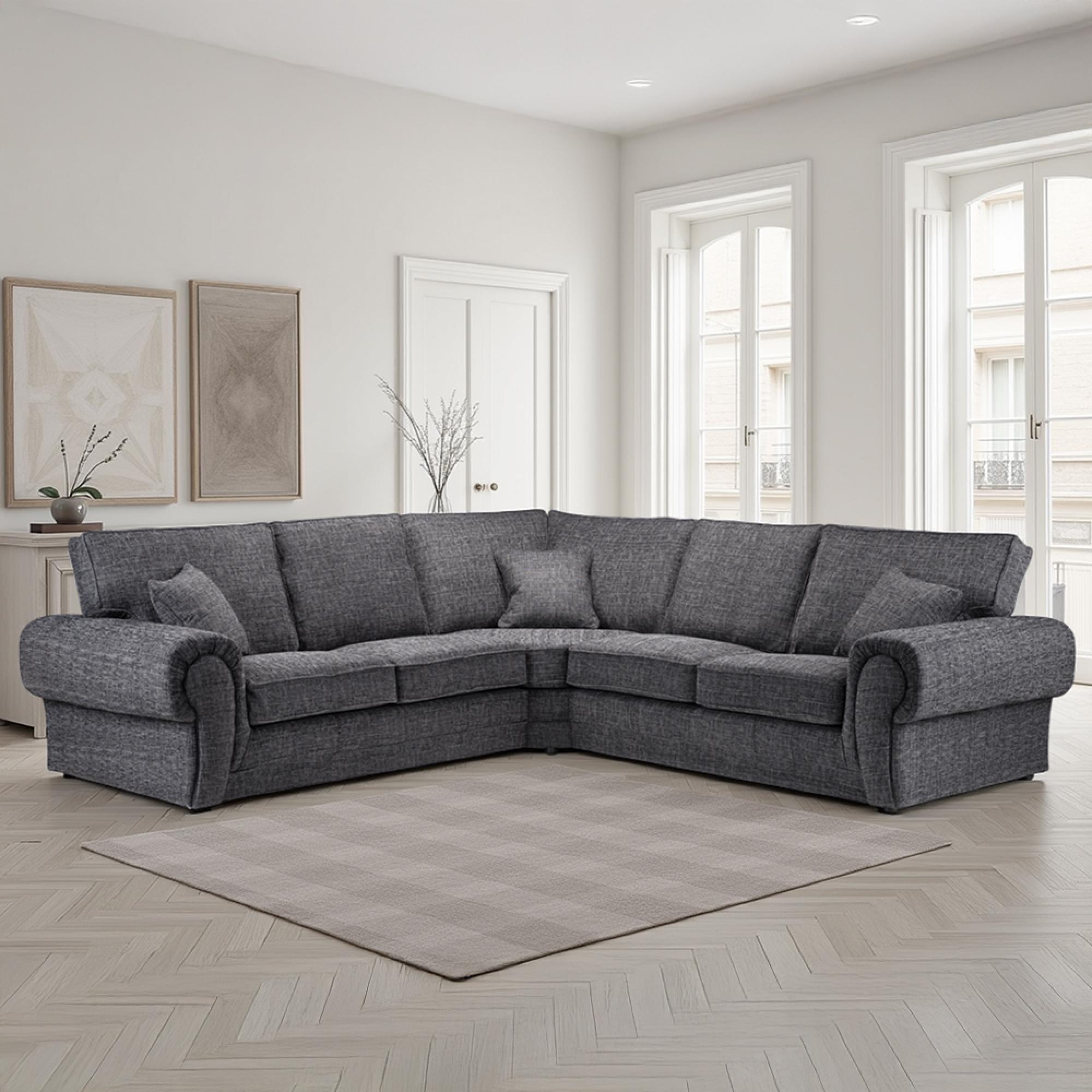 Wilcot Corner Sofa - Grey Fabric