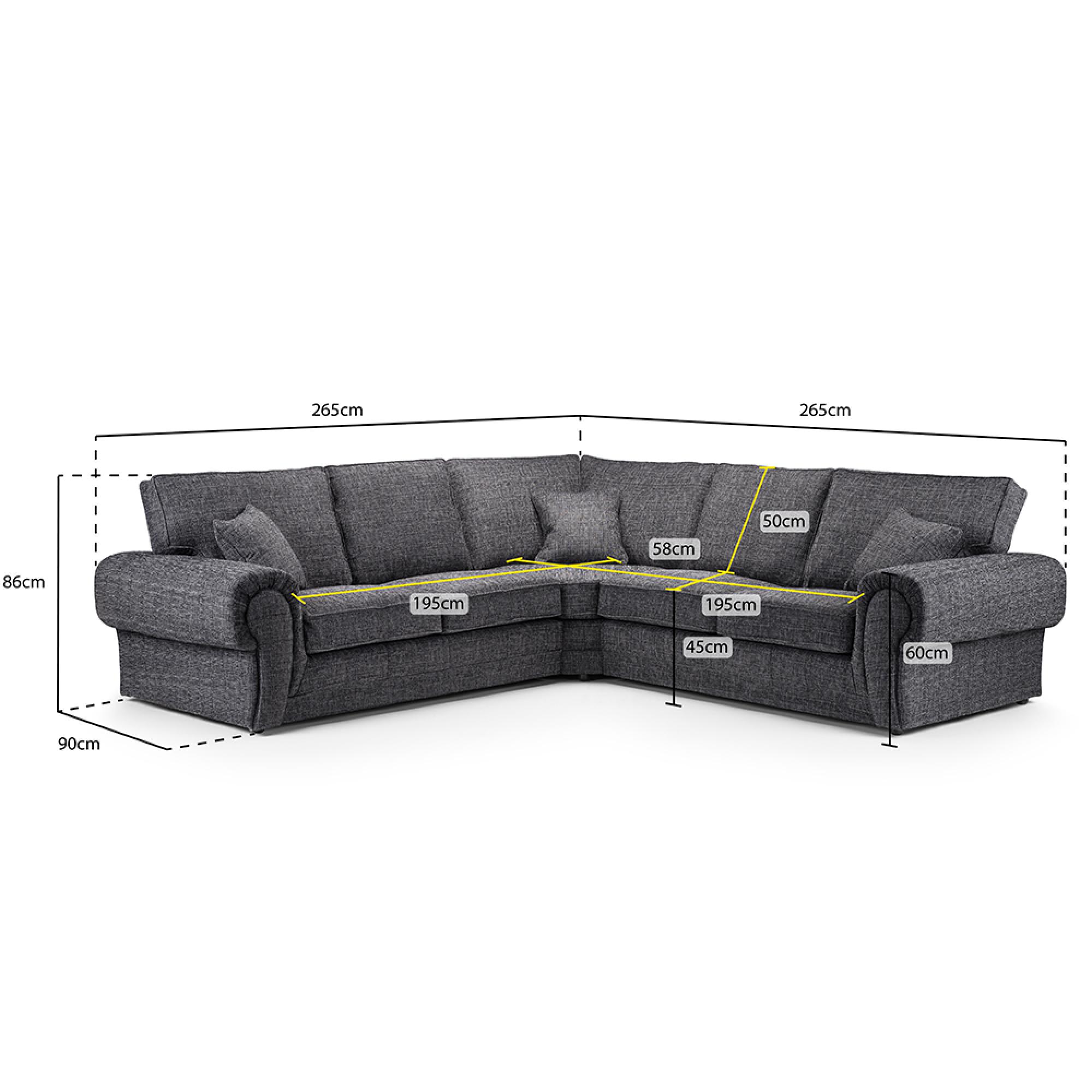 Wilcot Corner Sofa - Grey Fabric