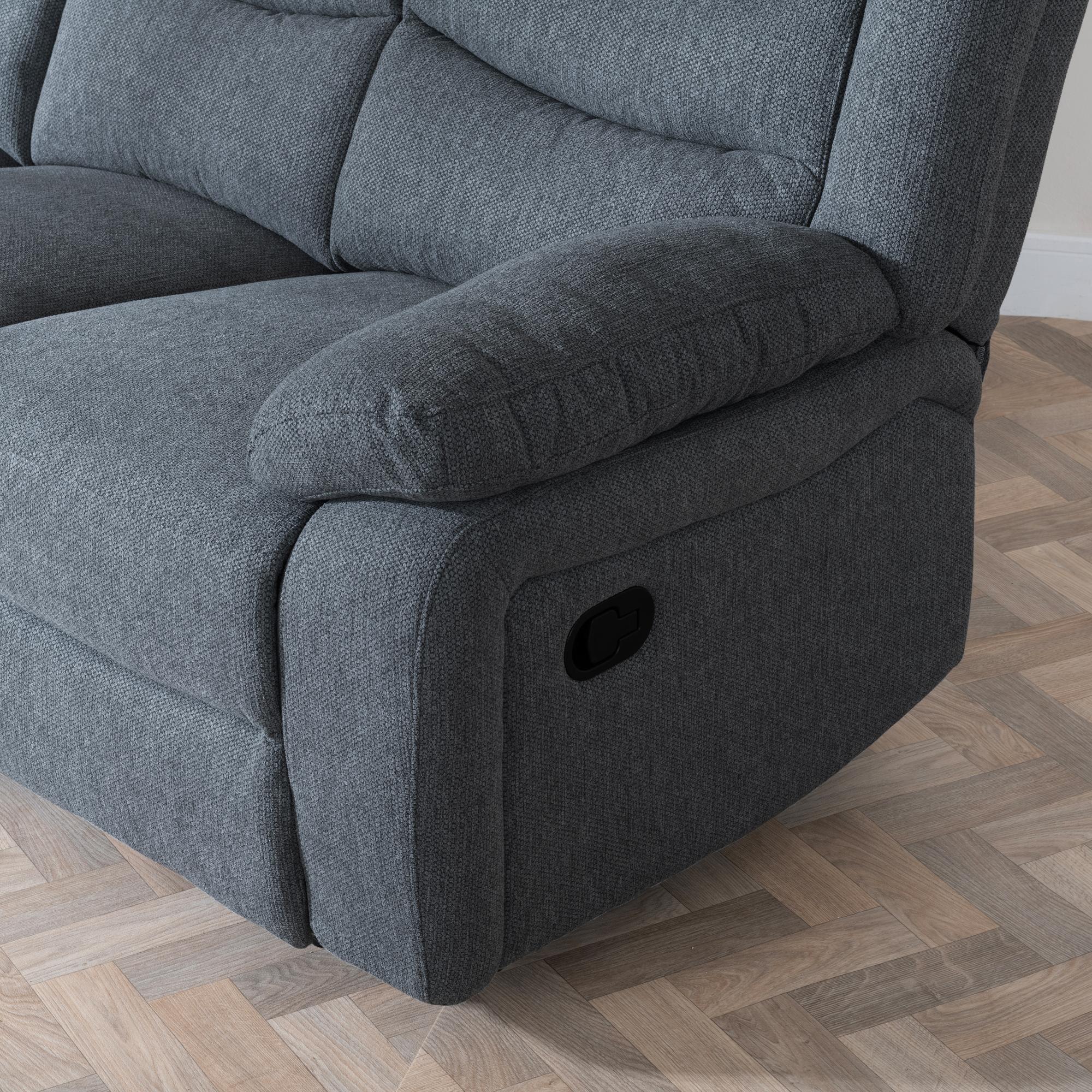 Windsor Recliner Sofa - 3 Seater - Dark Grey Fabric