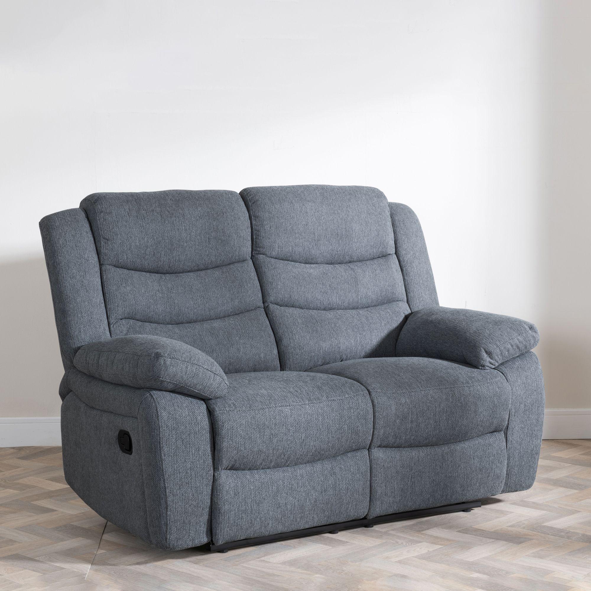 Windsor Recliner Sofa Set - Dark Grey Fabric