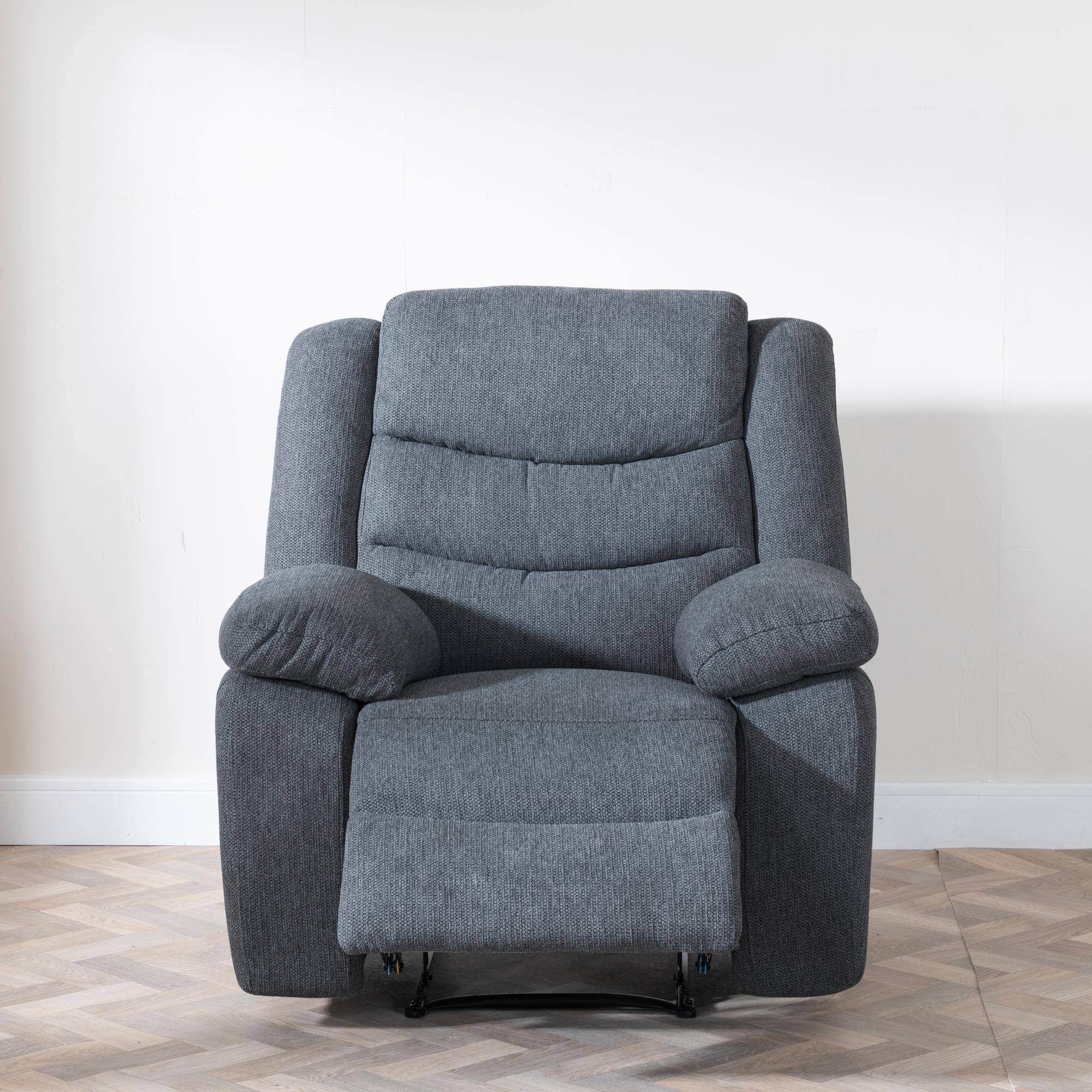 Windsor Recliner Sofa Set - Dark Grey Fabric