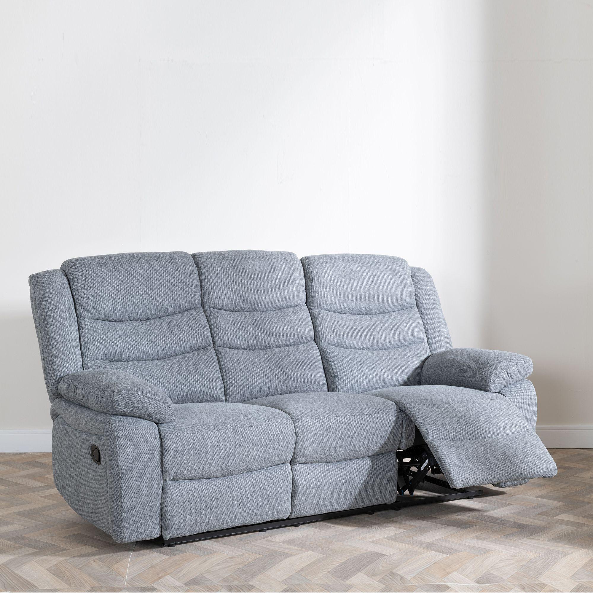 Windsor Recliner Sofa - 3 Seater - Grey Fabric