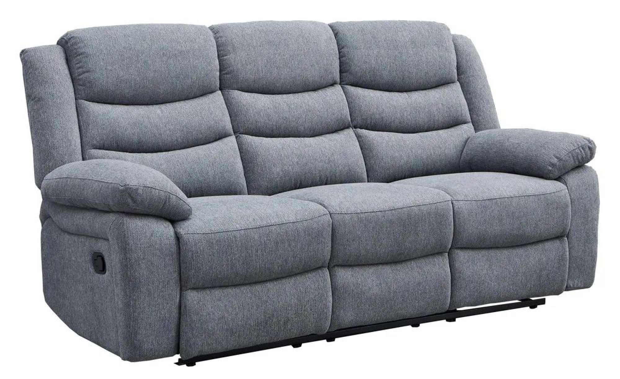 Windsor Recliner Sofa - 3 Seater - Grey Fabric