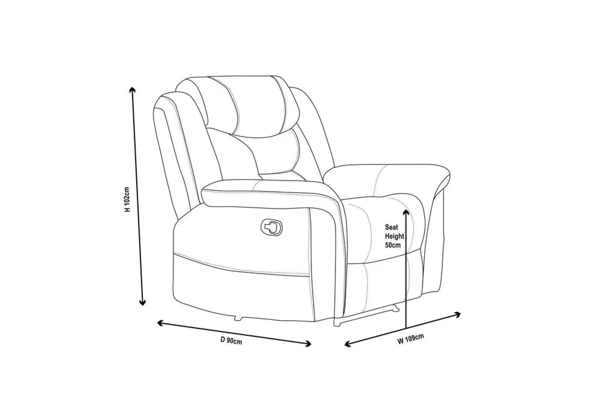 Dudley Silvano Recliner Sofa Set - 3+1+1 Seater - Blue Fabric