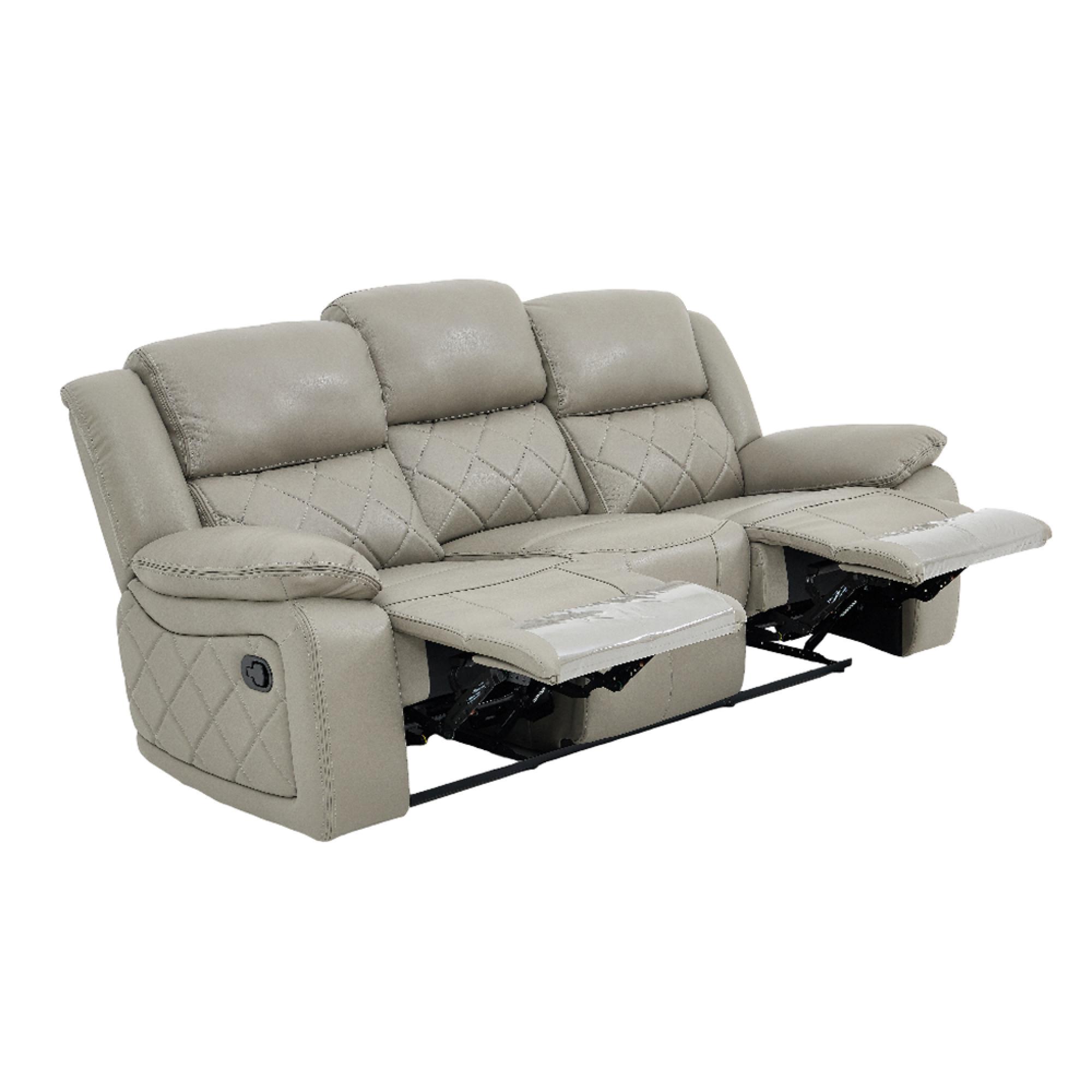 Bentley Recliner Sofa - 3 Seater - Grey Leather