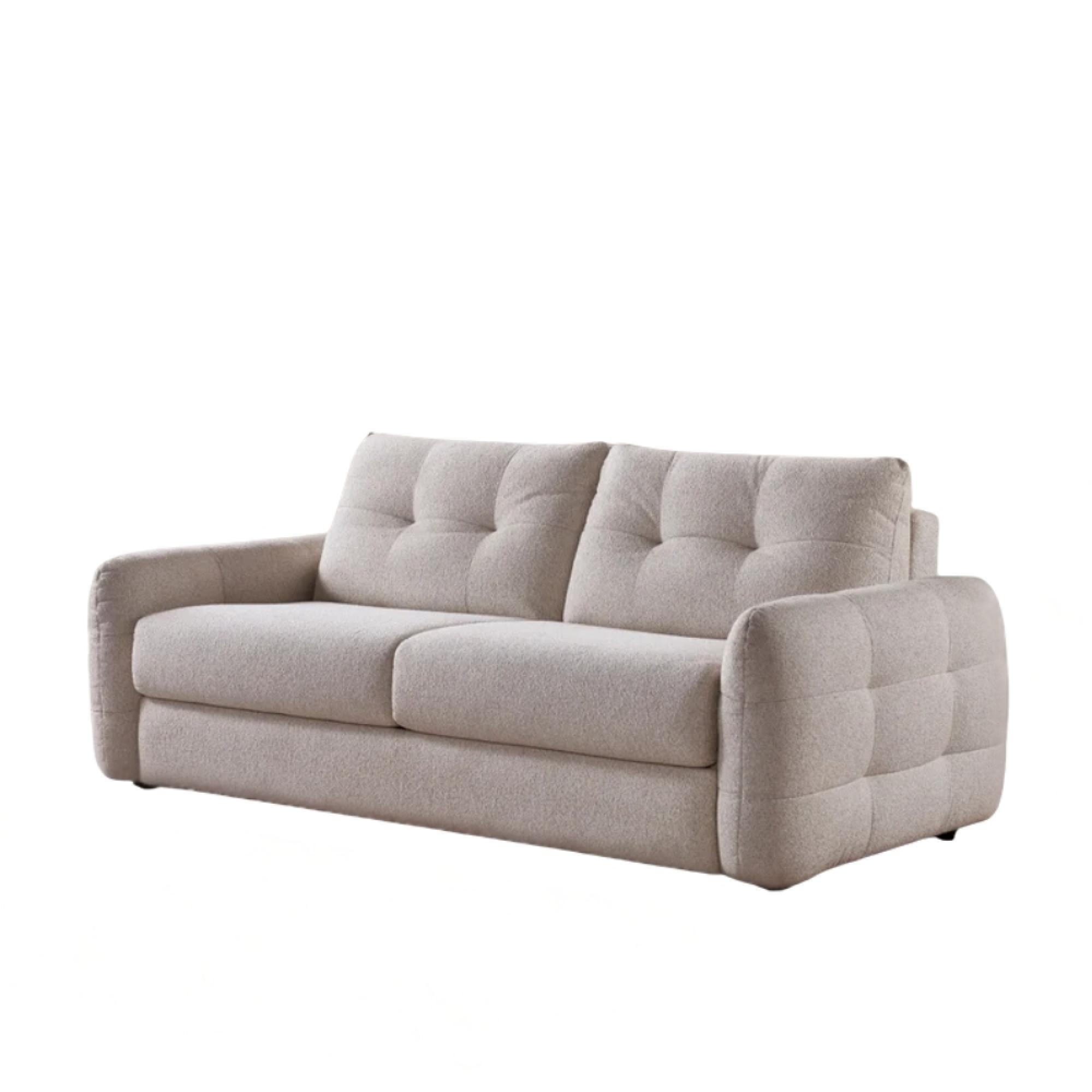 Athens Sofa Bed - Beige Fabric - 3 Seater - Pull Out
