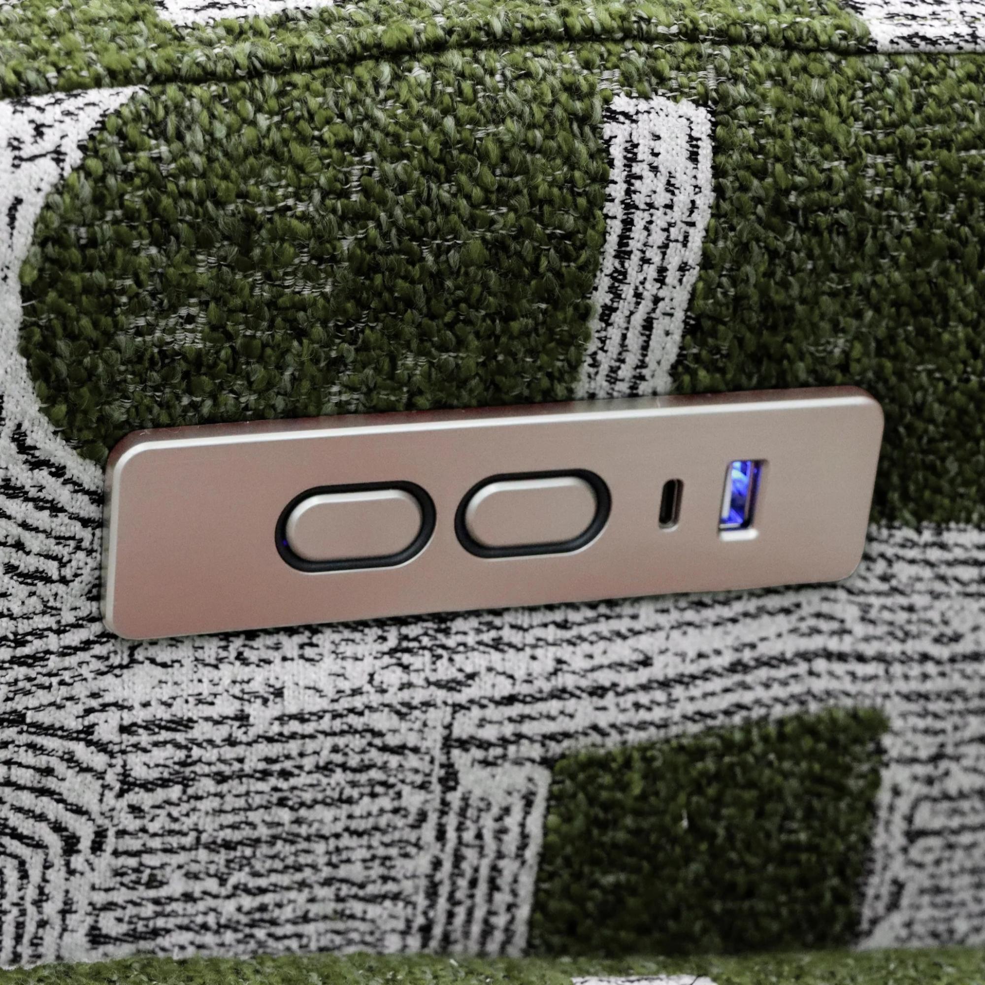 Seville Electric Recliner Armchair - Green Fabric