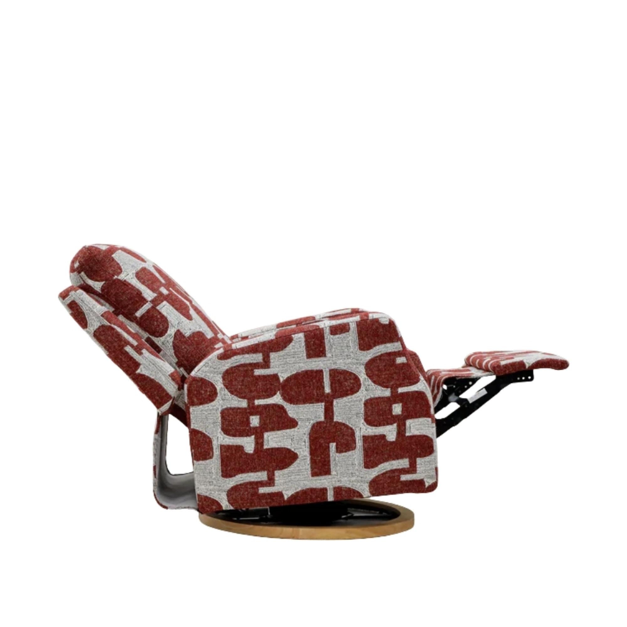 Seville Electric Recliner Armchair - Red Fabric