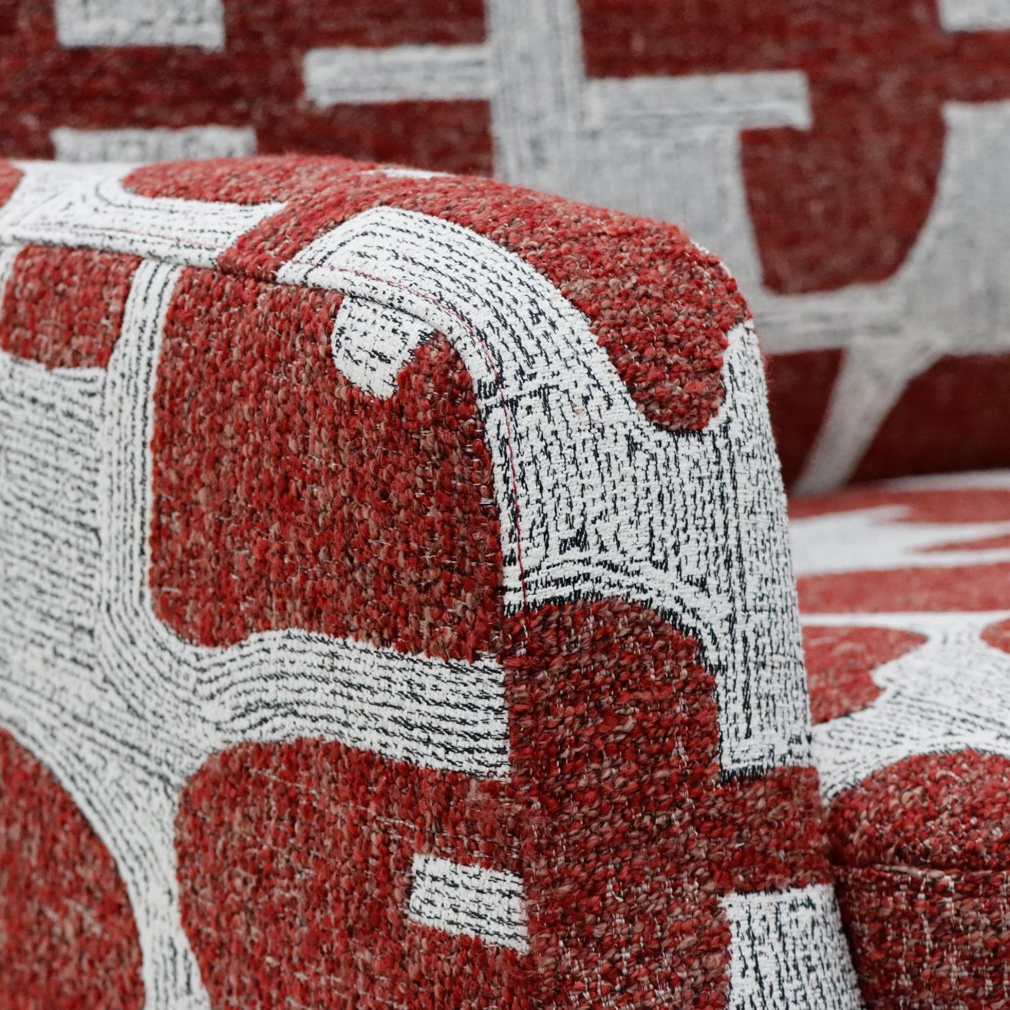 Seville Electric Recliner Armchair - Red Fabric