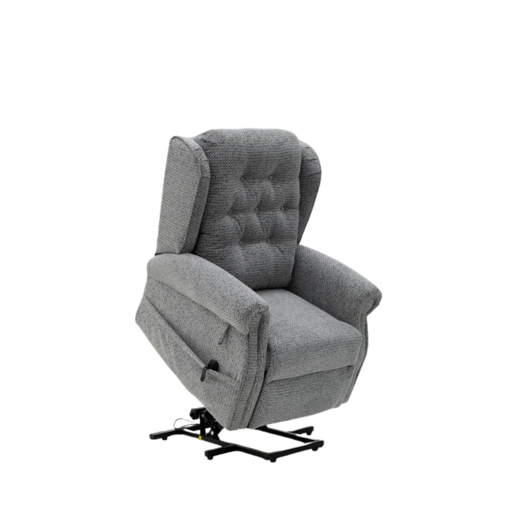 Sienna Rise Recliner Armchair - Grey Fabric