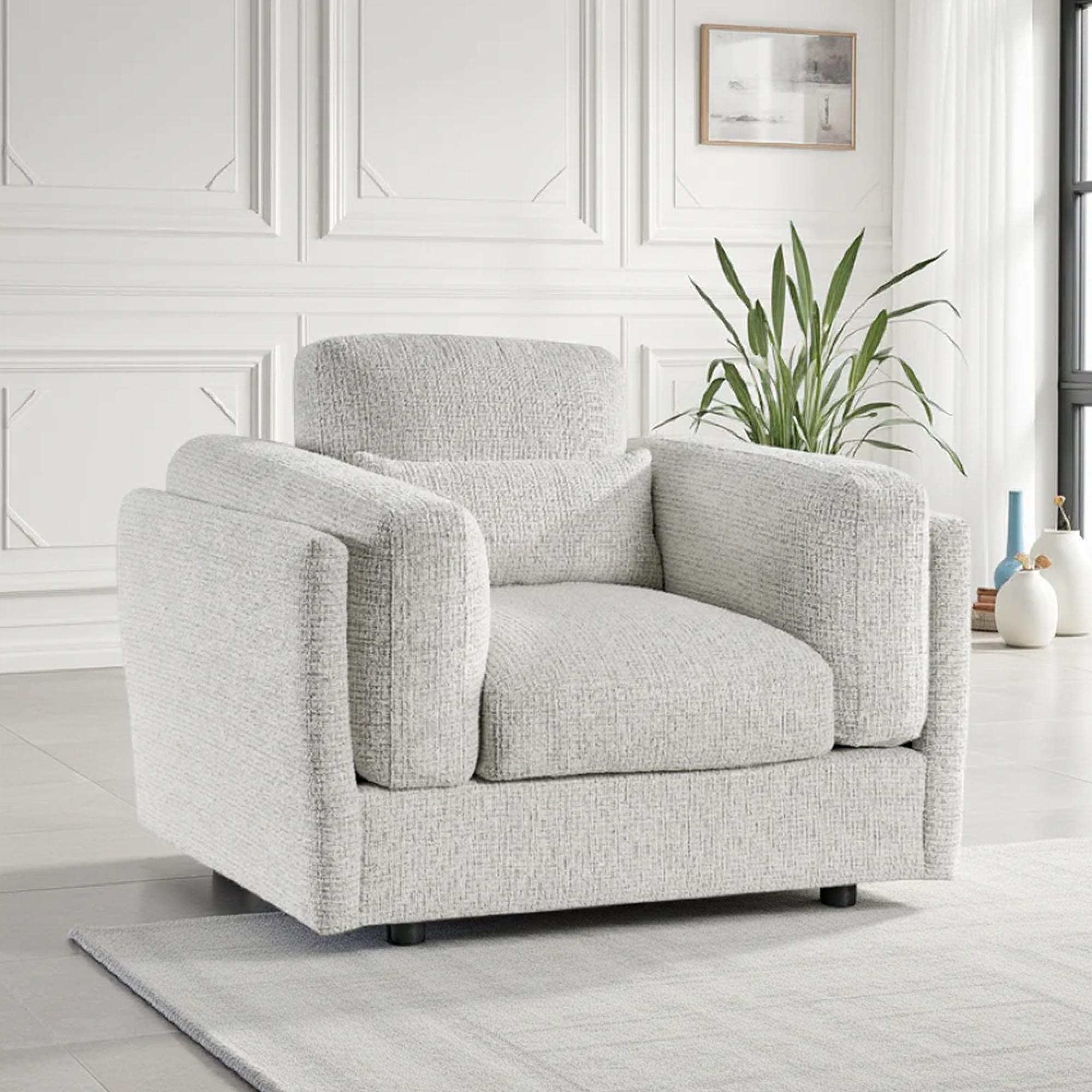Bari Armchair - Beige Fabric