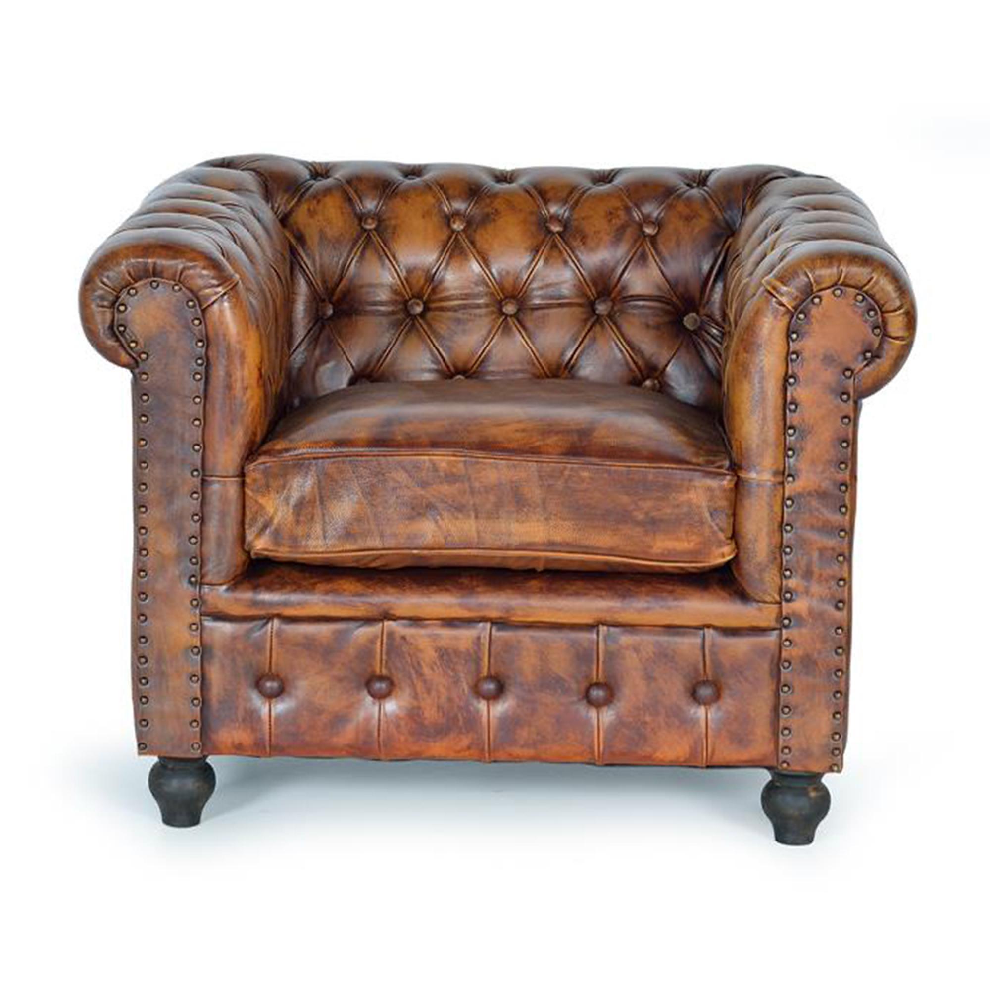 Calistoga Armchair - Brown Leather Chester