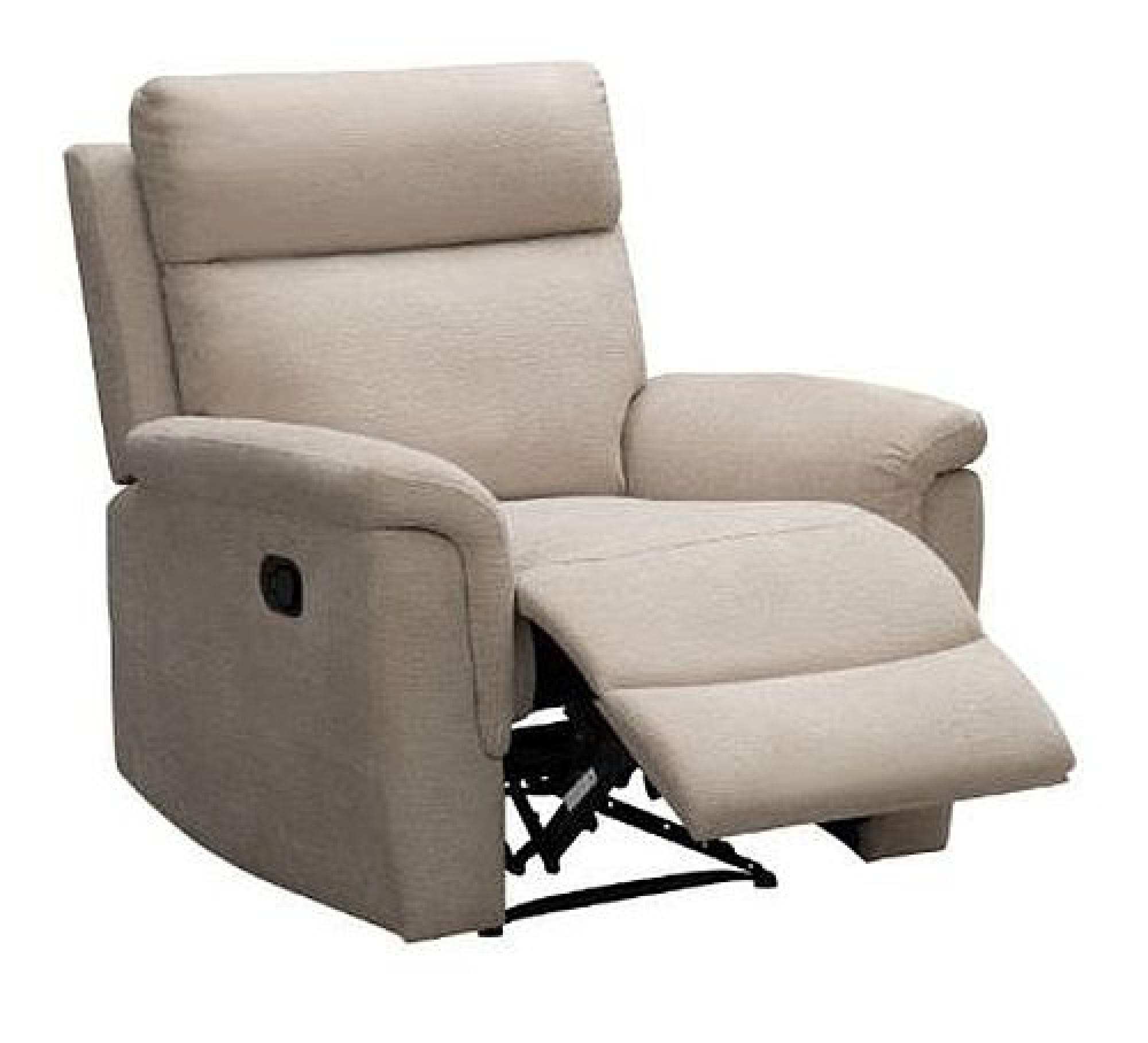 Detroit Electric Recliner Armchair - Natural Fabric