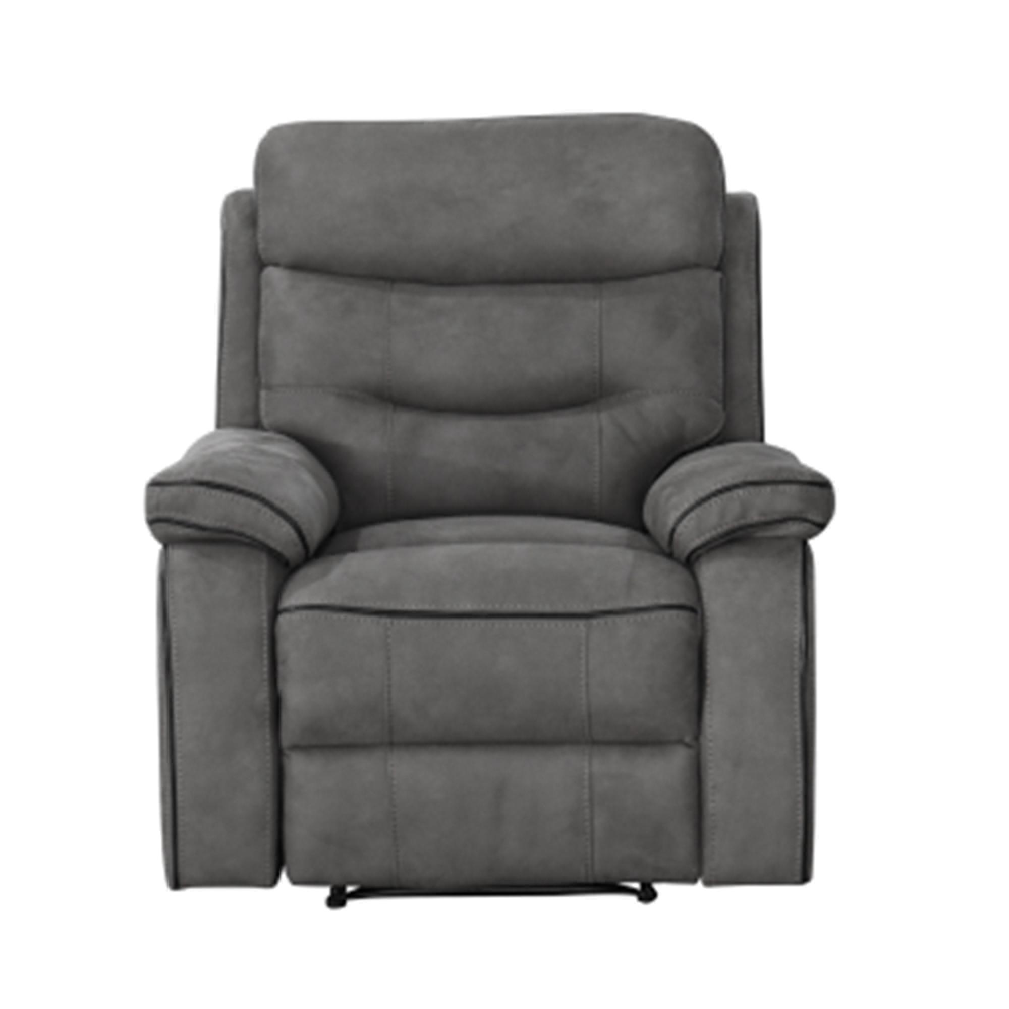 Gabrielle Manual Recliner Armchair - Charcoal Leather