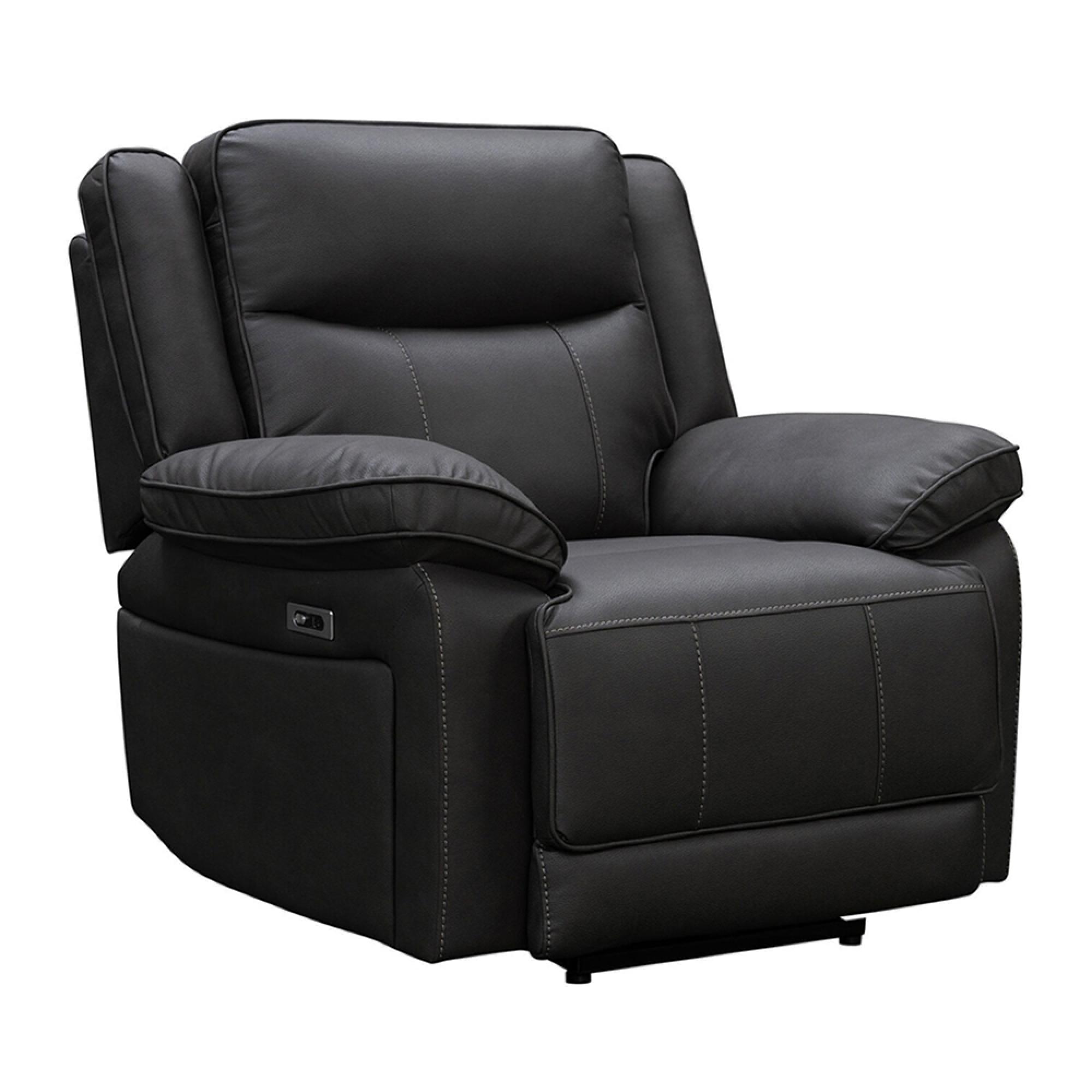 Torino Manual Recliner Armchair - Grey Pewter Faux Leather