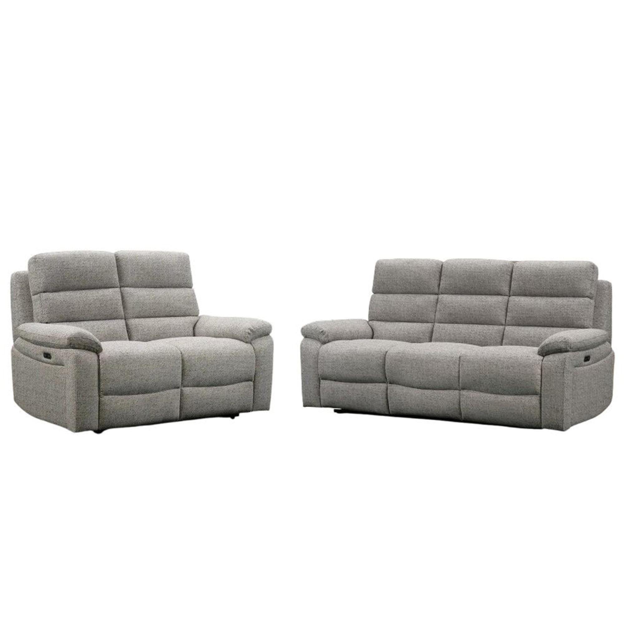 Westbury Power Recliner Sofa Set - Grey Fabric - 3+2 Seater