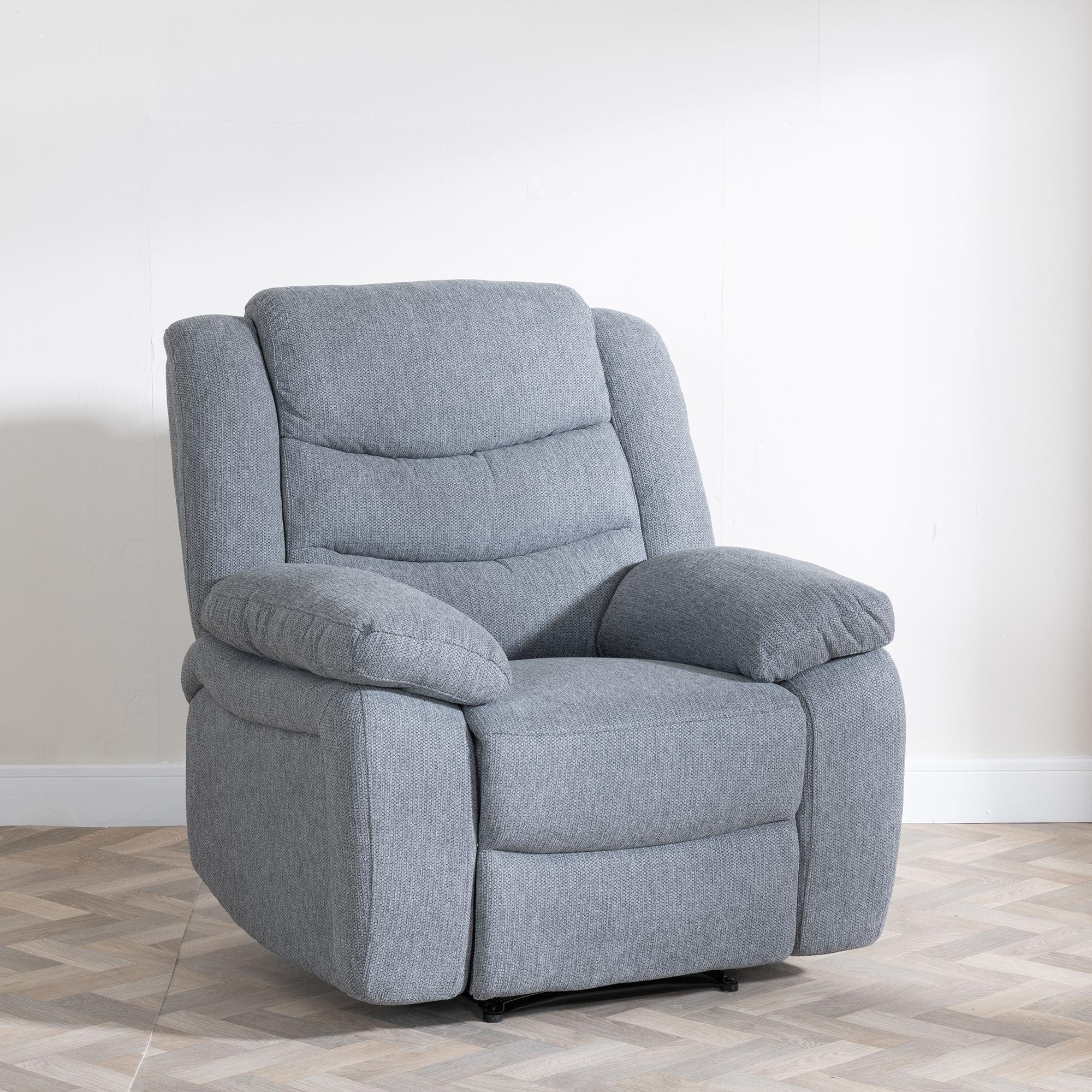 Windsor Grey Fabric Recliner Armchair