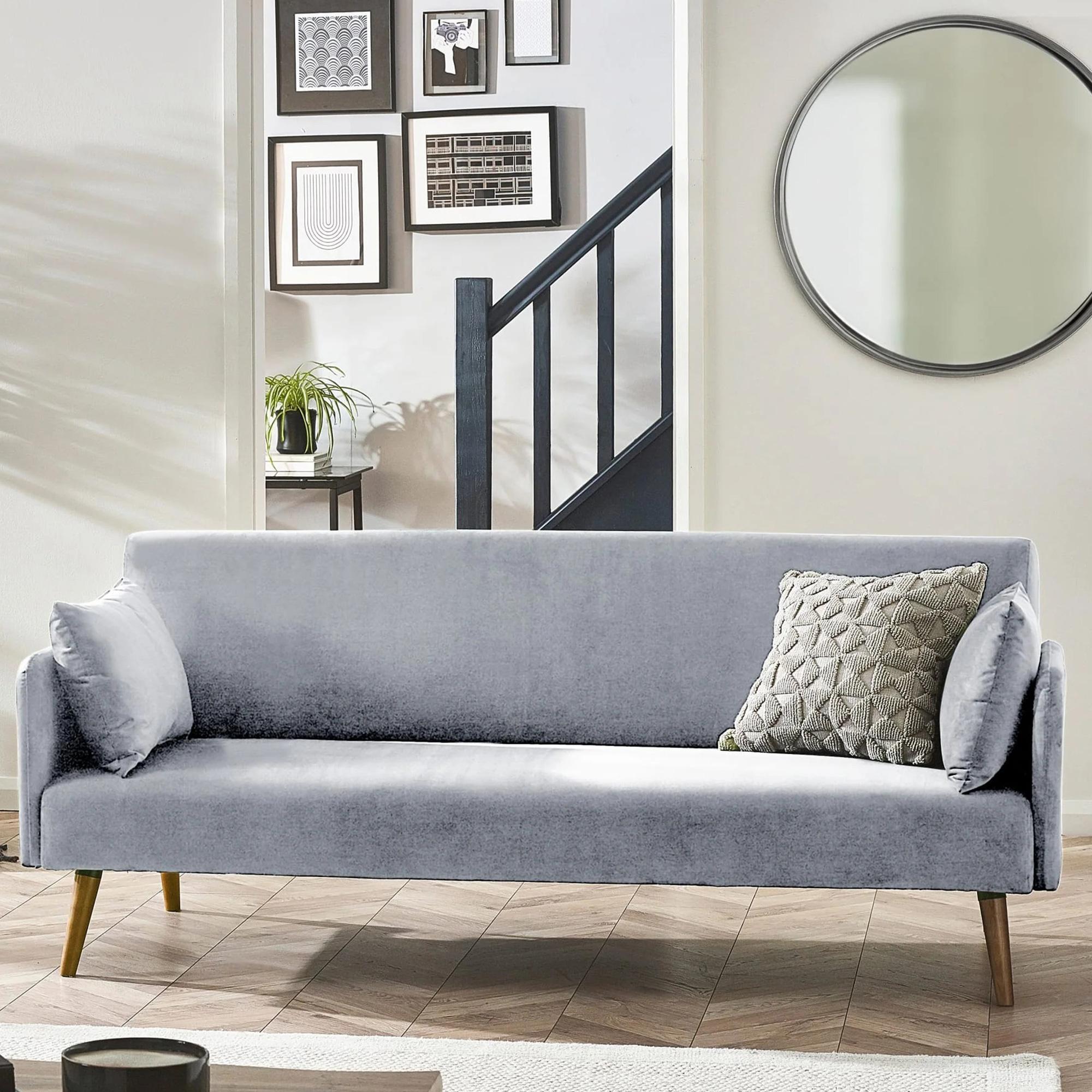 Andi Grey Fabric Sofa Bed - 2 Seater - Click Clack